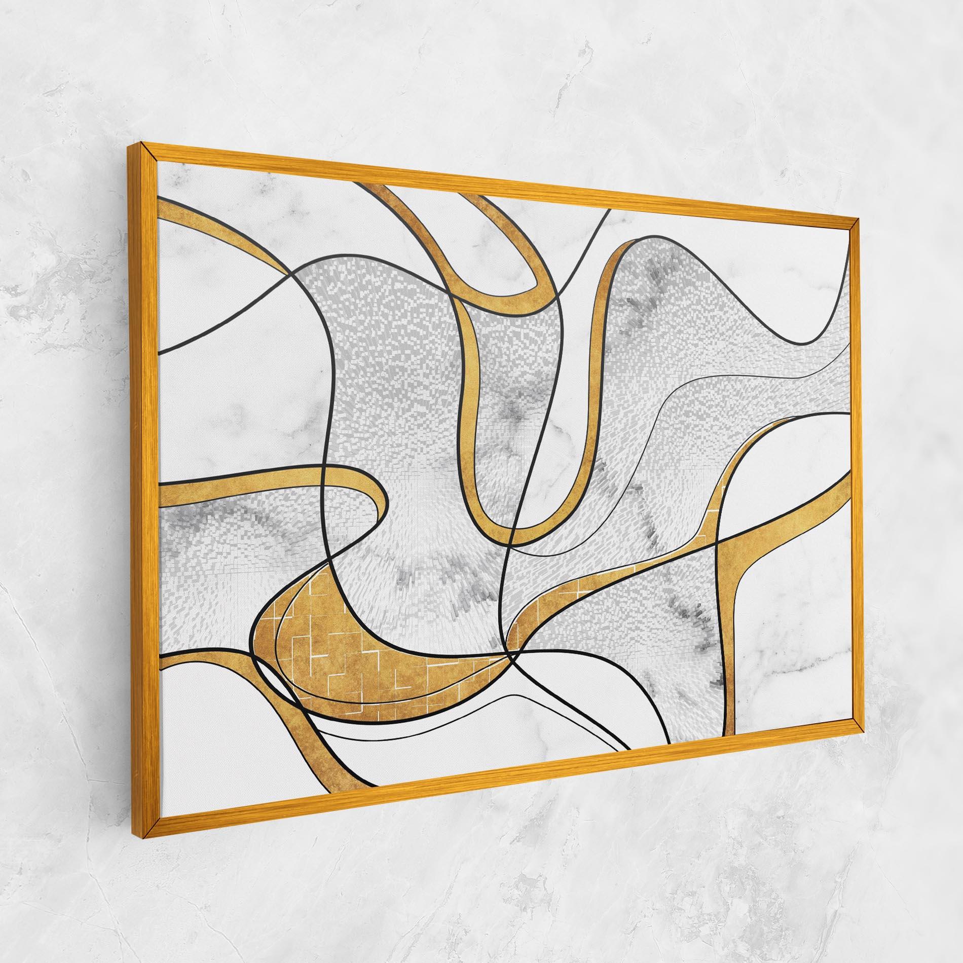 Tablou Canvas Abstract Gold Lines mockup 1