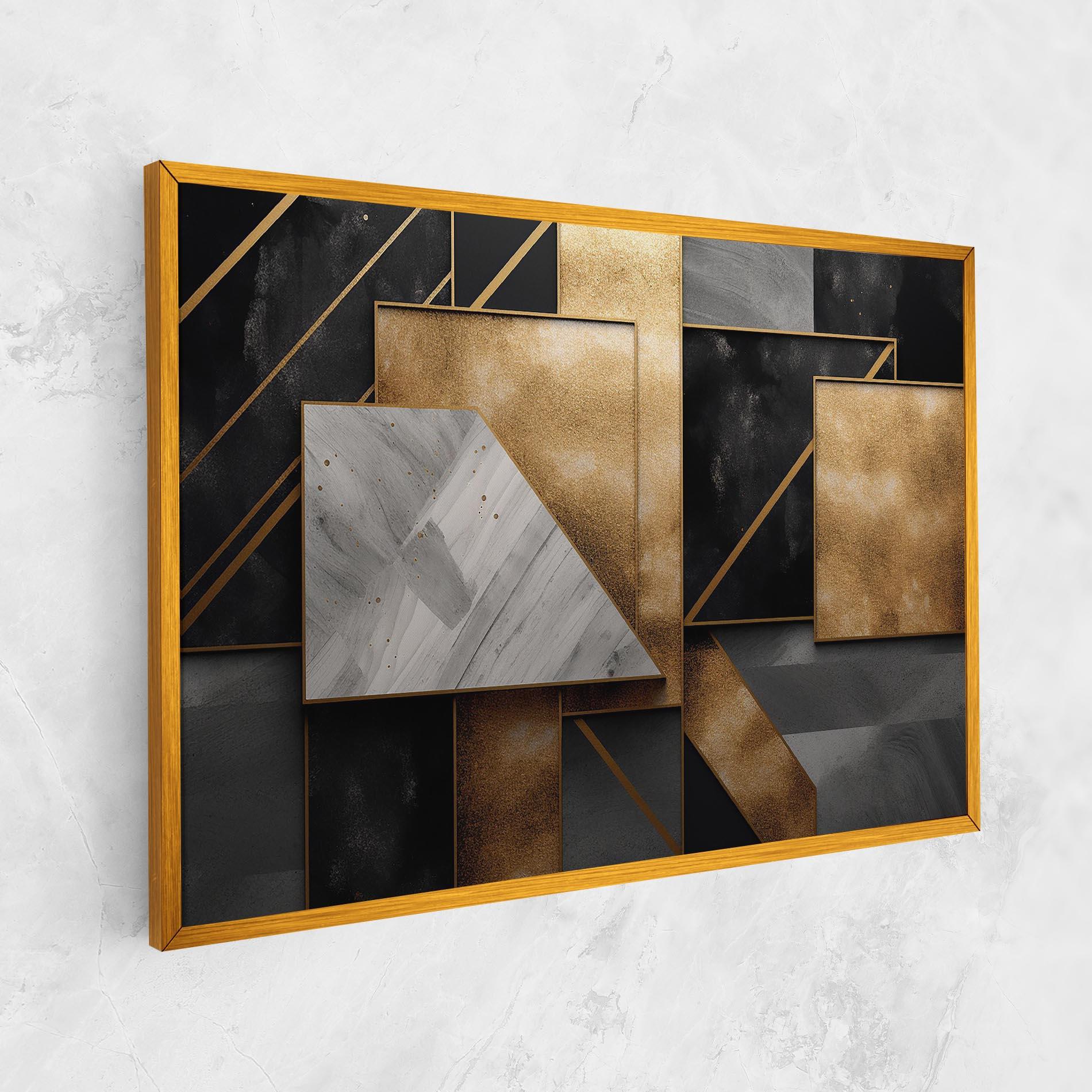 Tablou Canvas Abstract Gold Square mockup 1