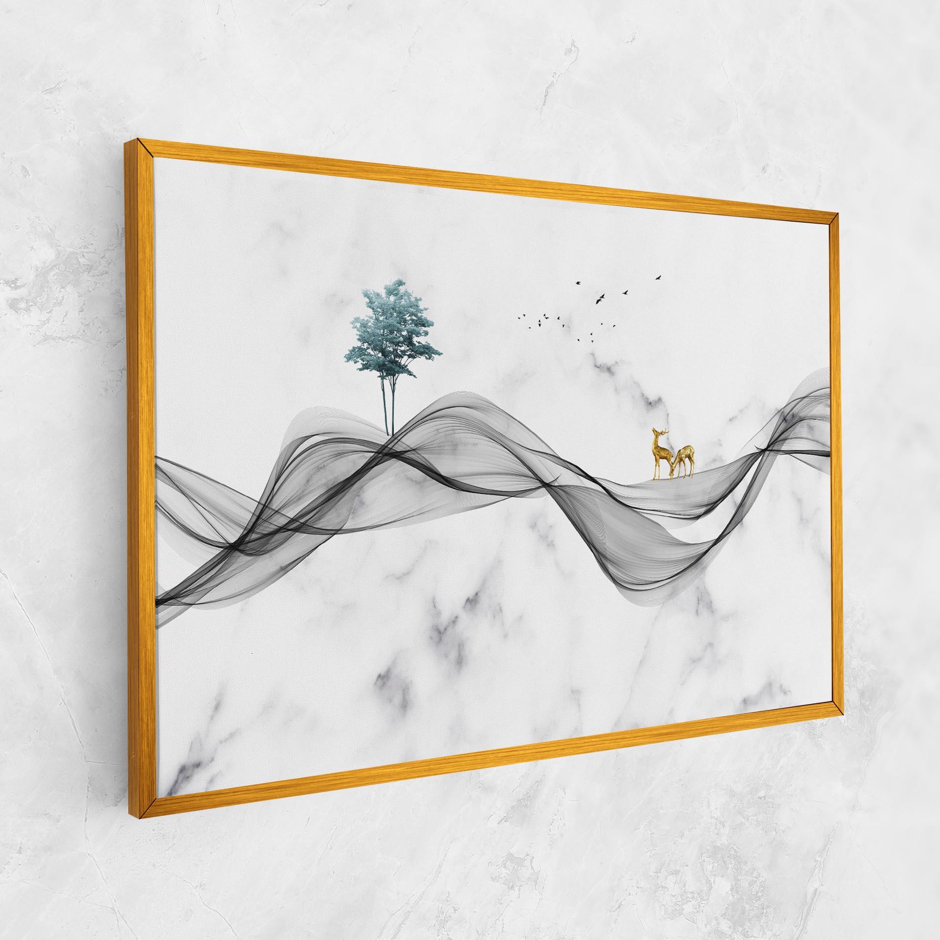 Tablou Canvas Abstract Golden Landscape 1 mockup 1