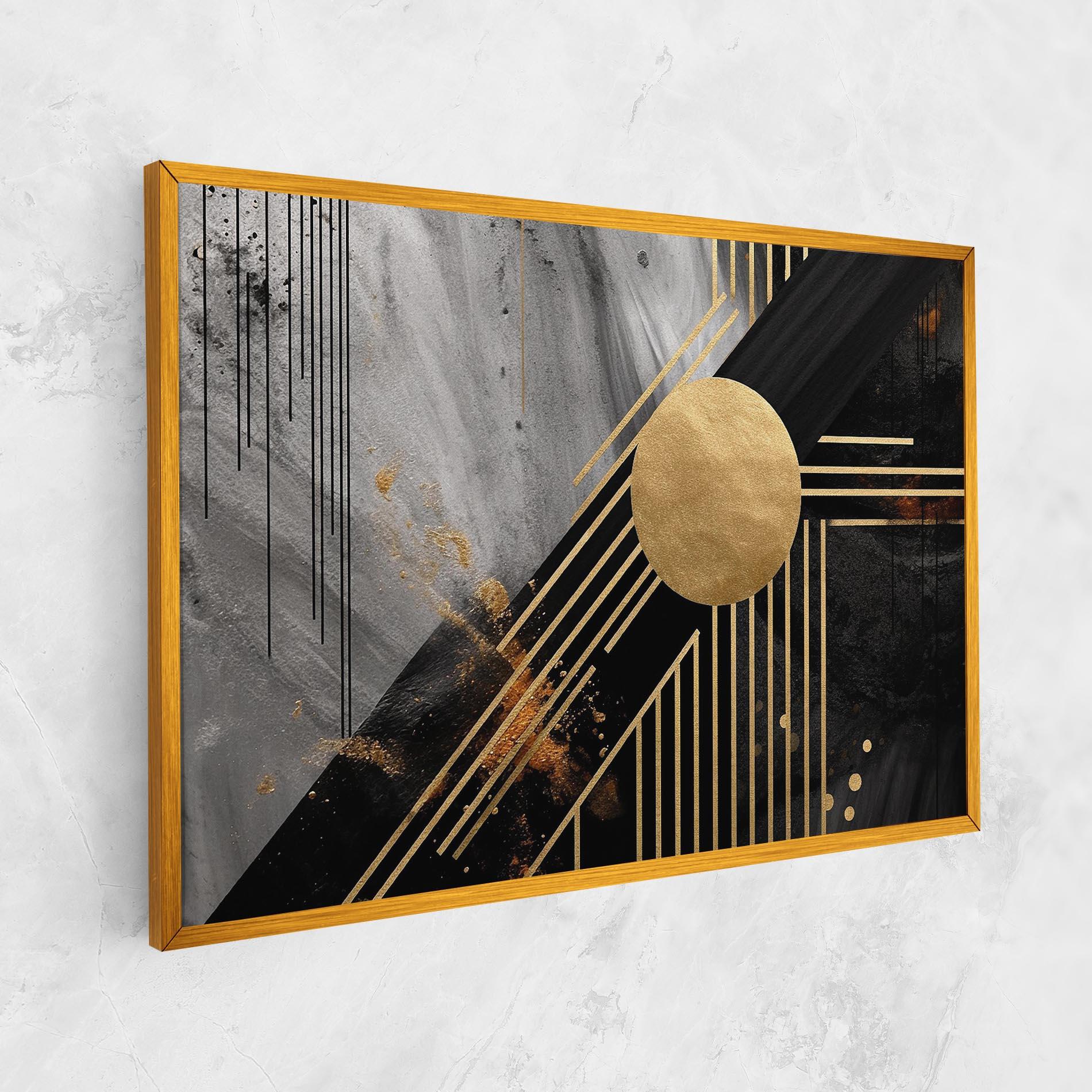 Tablou Canvas Gold Circle With Lines mockup 1