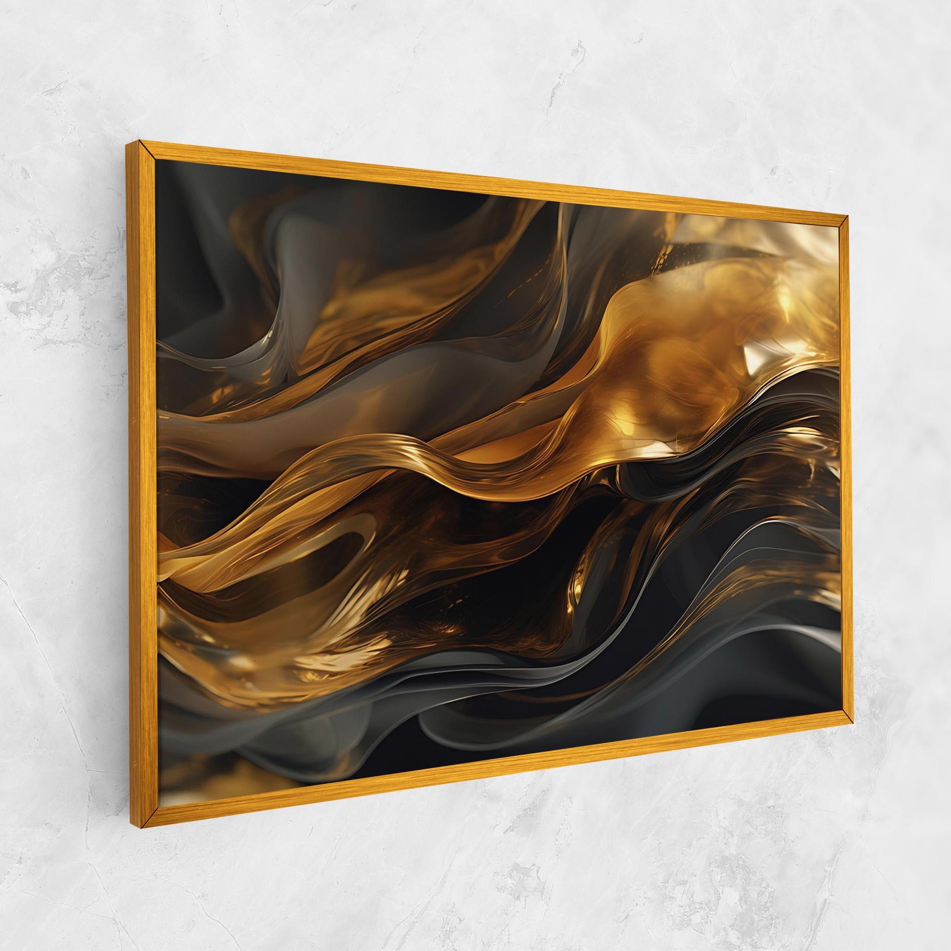 Tablou Canvas Gold With Black Wave mockup 1