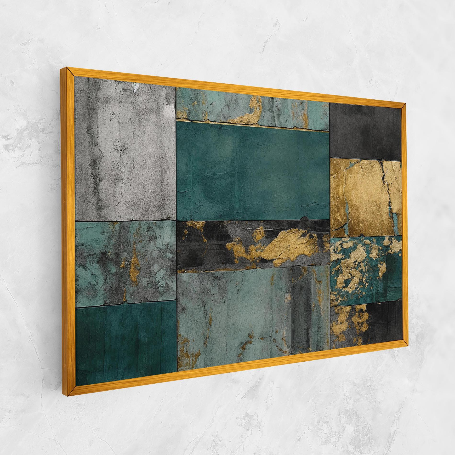 Tablou Canvas Golden Green Painting mockup 1