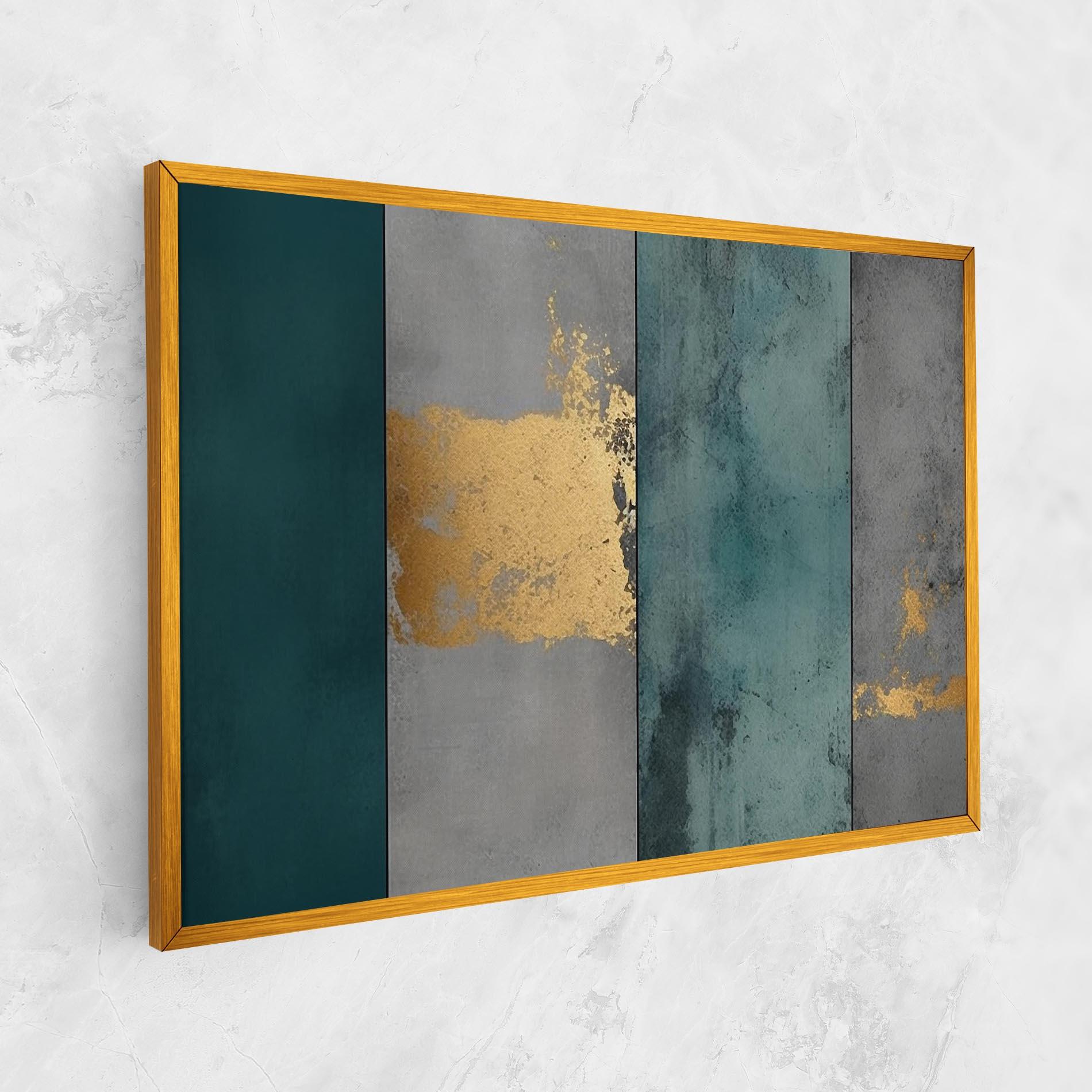 Tablou Canvas Green Colors With Gold mockup 1