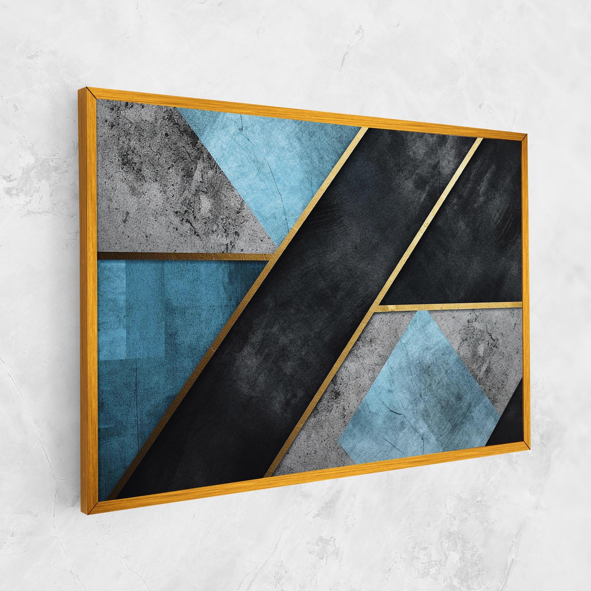 Tablou Canvas Grey With Blue Painting mockup 1