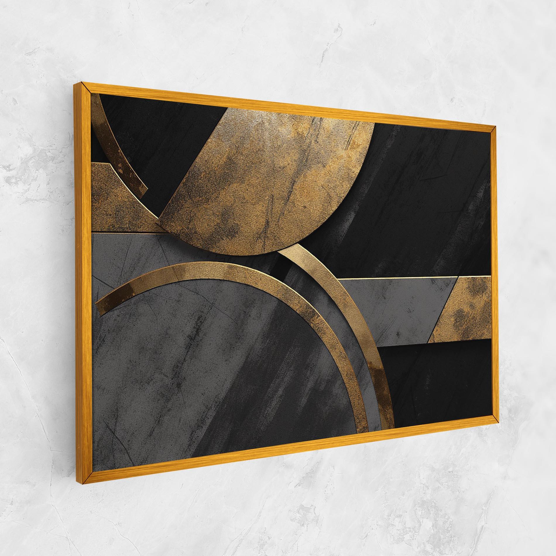 Tablou Canvas Grey With Gold Painting mockup 1