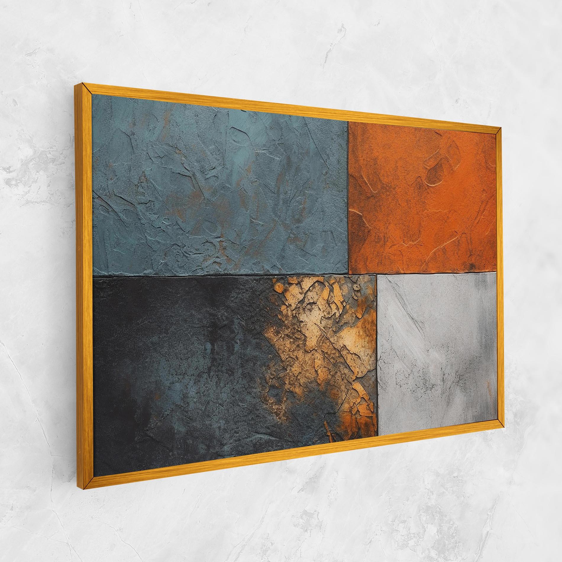 Tablou Canvas White Square With Gold mockup 1