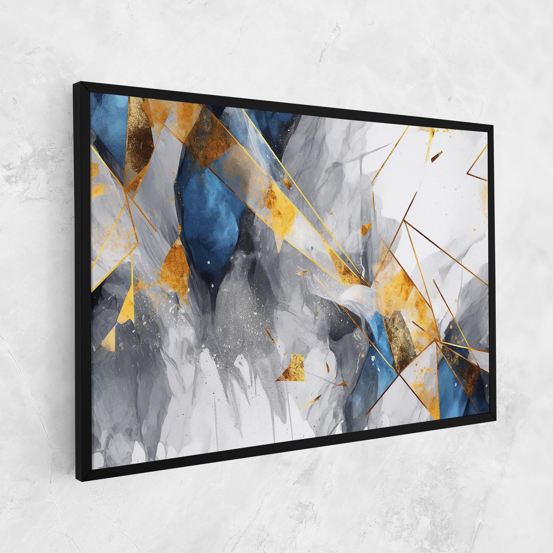 Tablou Canvas Abstract Gold Blue Pattern mockup 1