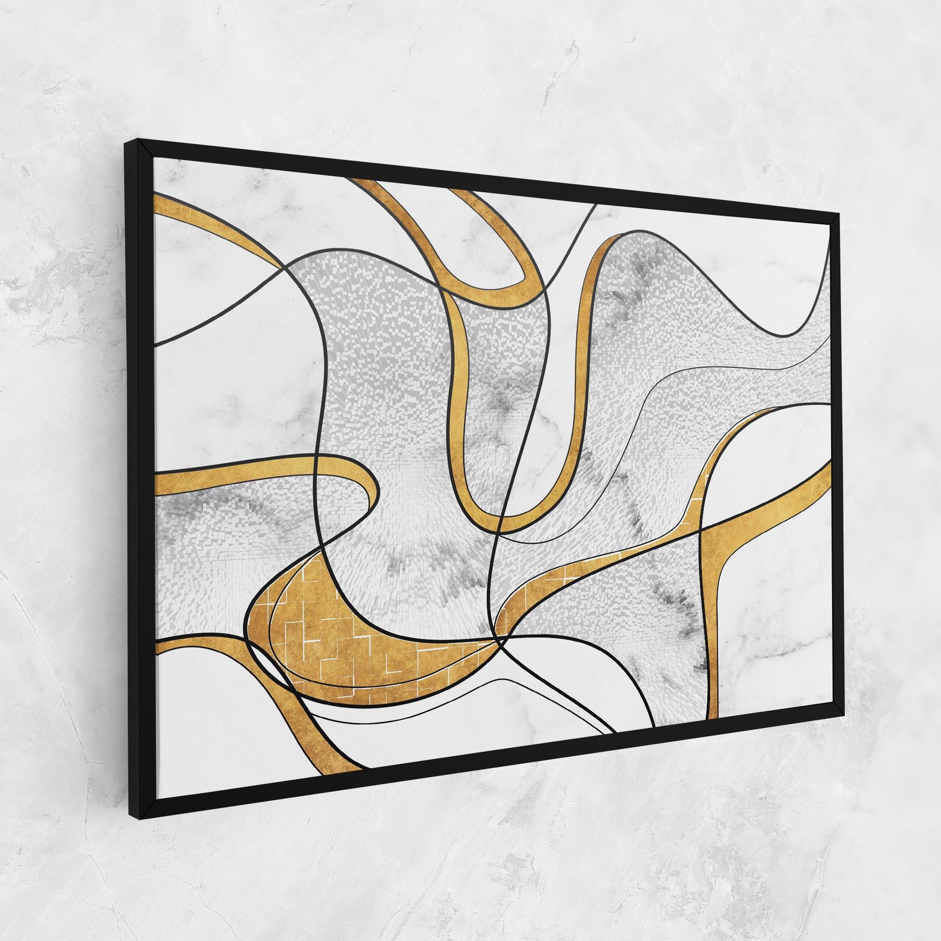 Tablou Canvas Abstract Gold Lines mockup 1