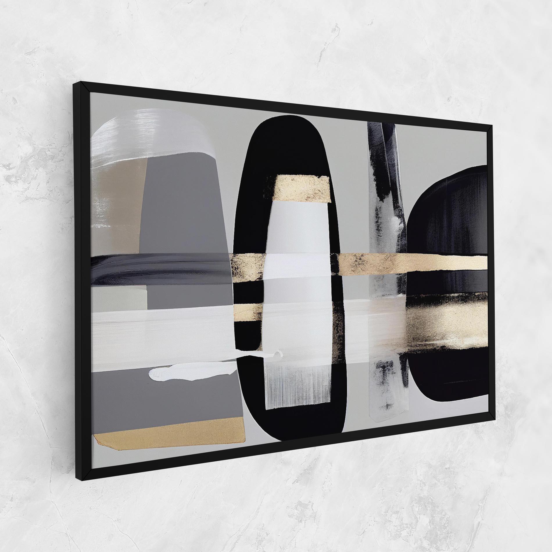 Tablou Canvas Abstract Gold Painting With Black mockup 1