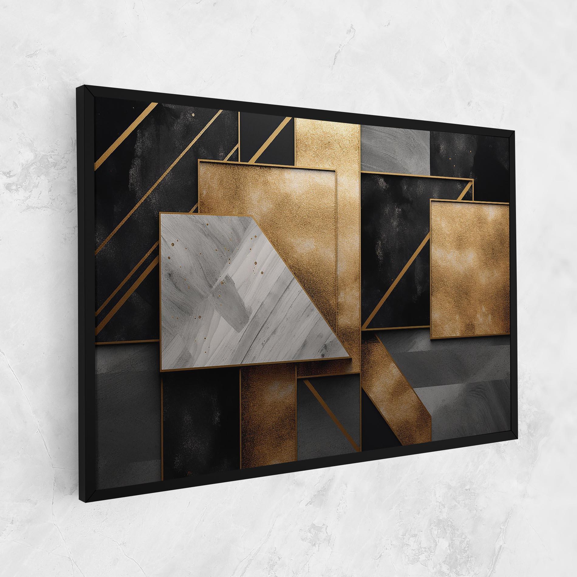 Tablou Canvas Abstract Gold Square mockup 1