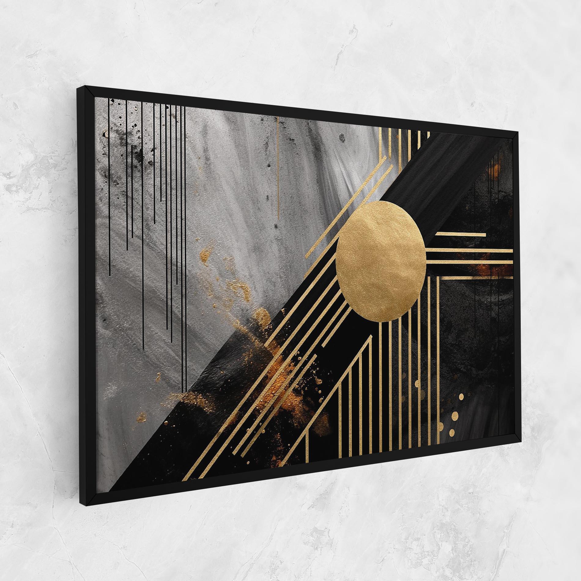 Tablou Canvas Gold Circle With Lines mockup 1