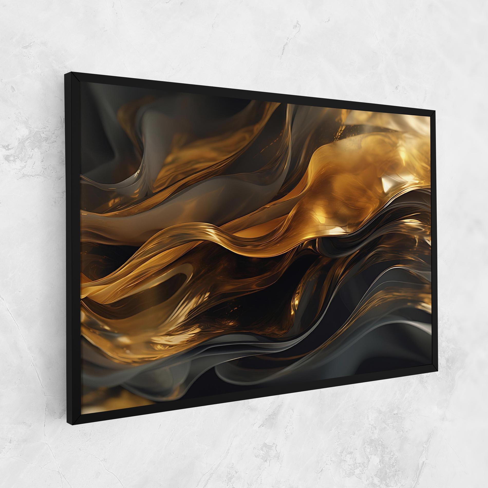 Tablou Canvas Gold With Black Wave mockup 1