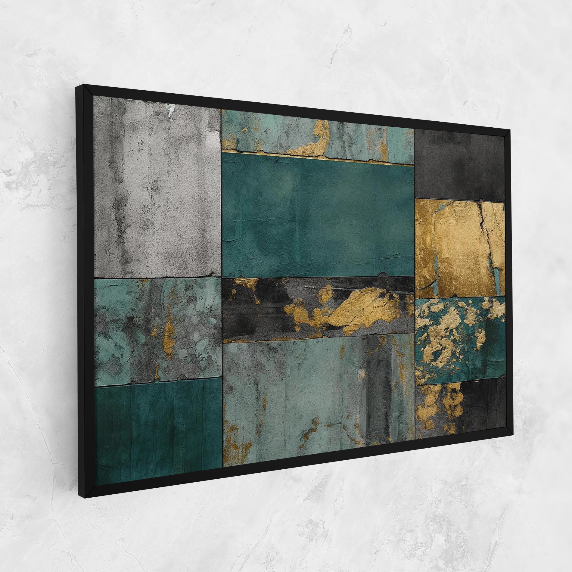 Tablou Canvas Golden Green Painting mockup 1