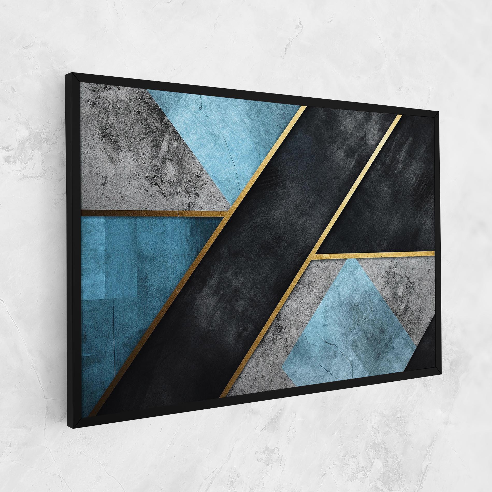 Tablou Canvas Grey With Blue Painting mockup 1