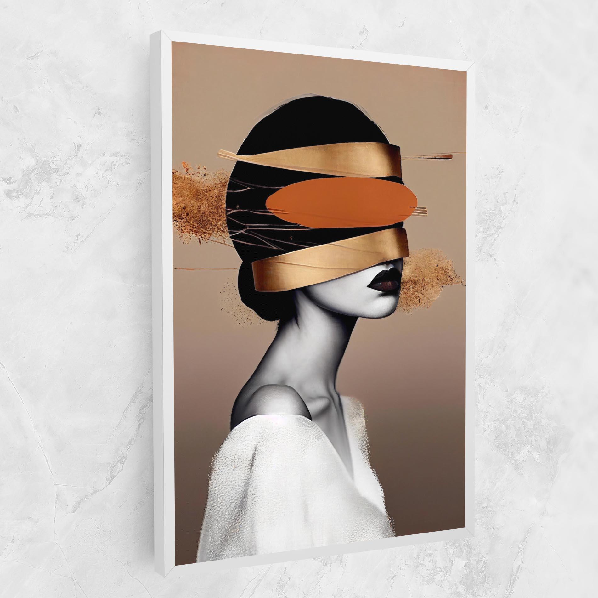 Tablou Canvas Woman With Gold Lines mockup 1