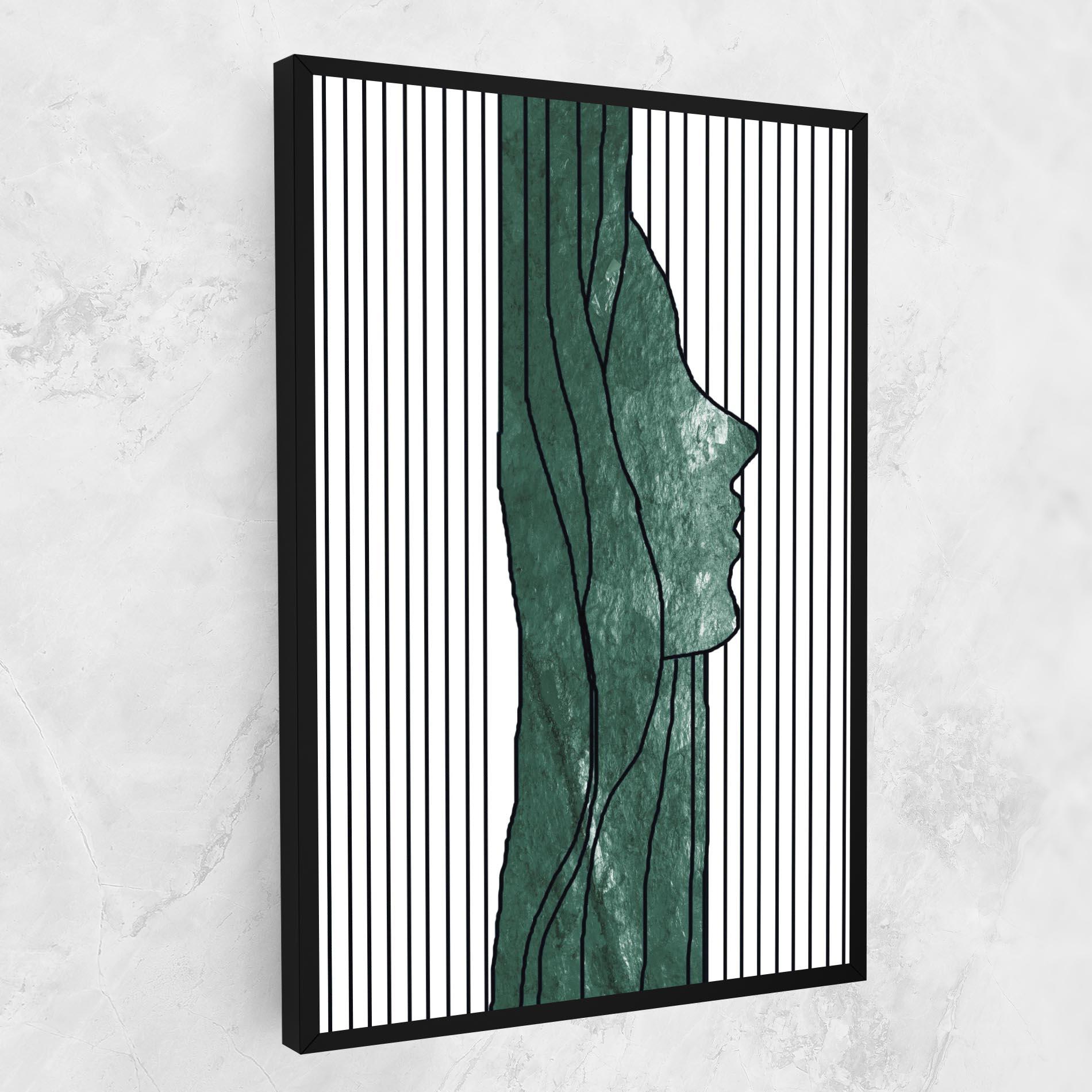 Tablou Canvas Abstract Green Face mockup 1
