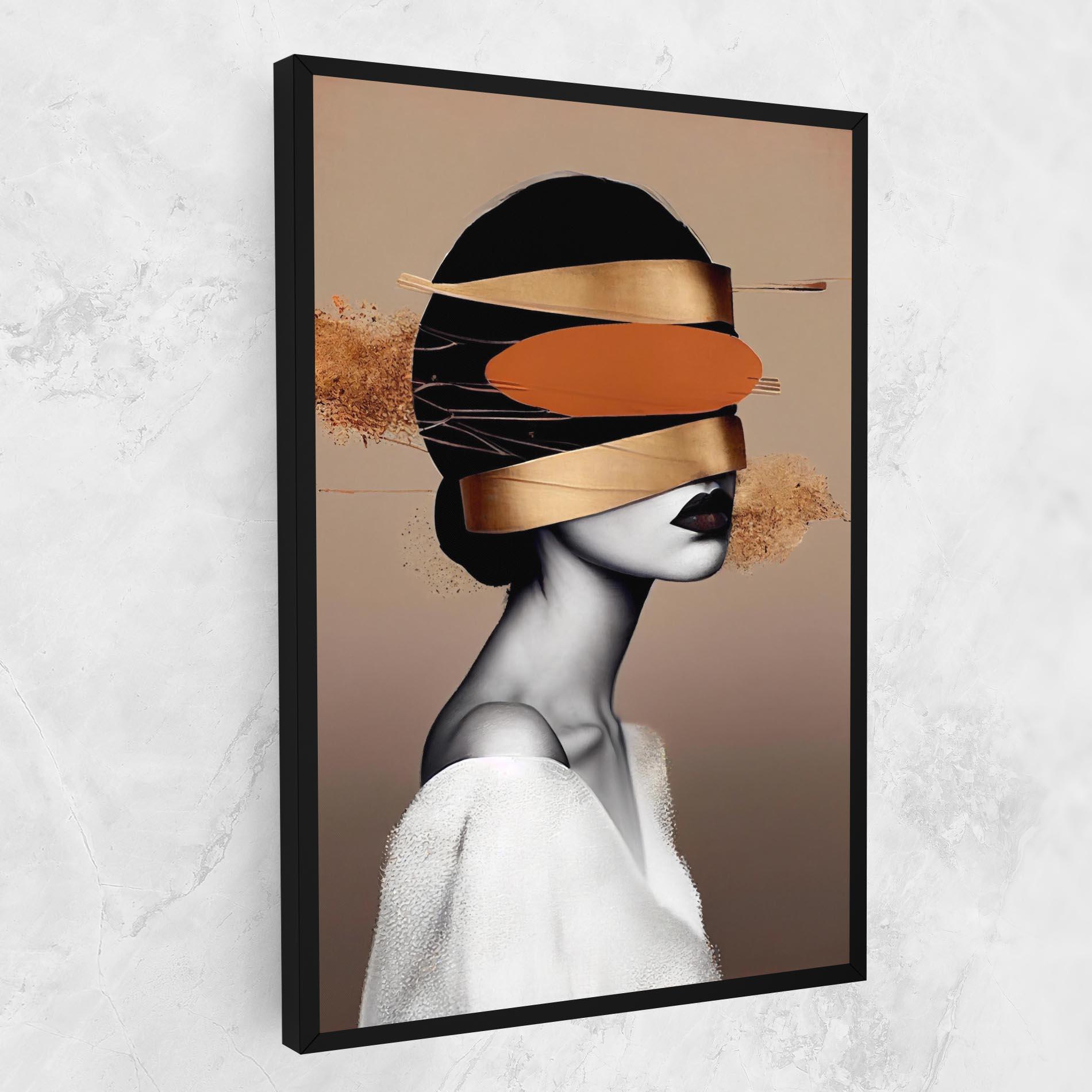 Tablou Canvas Woman With Gold Lines mockup 1