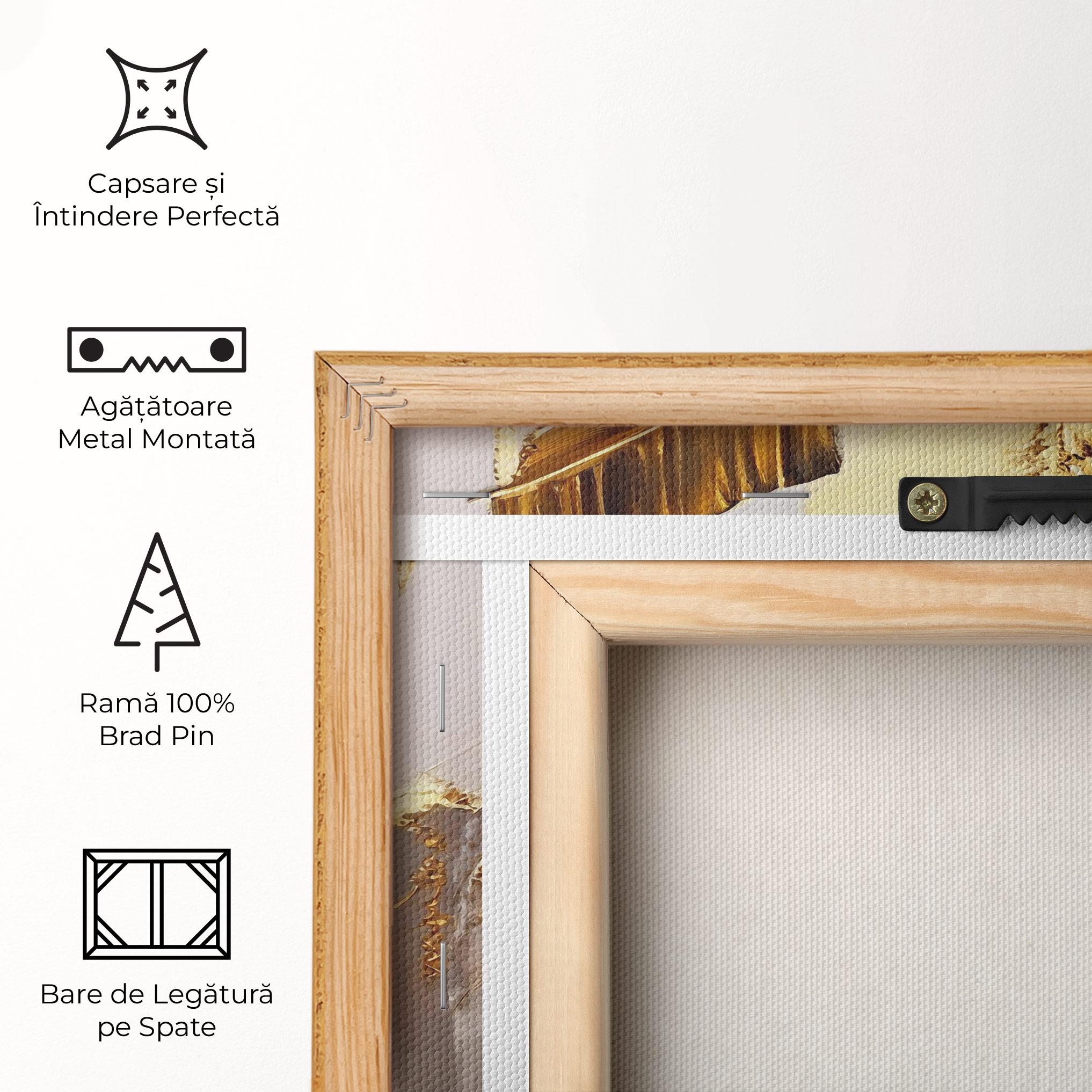 Tablou Canvas Balck With Gold Leafs mockup 5