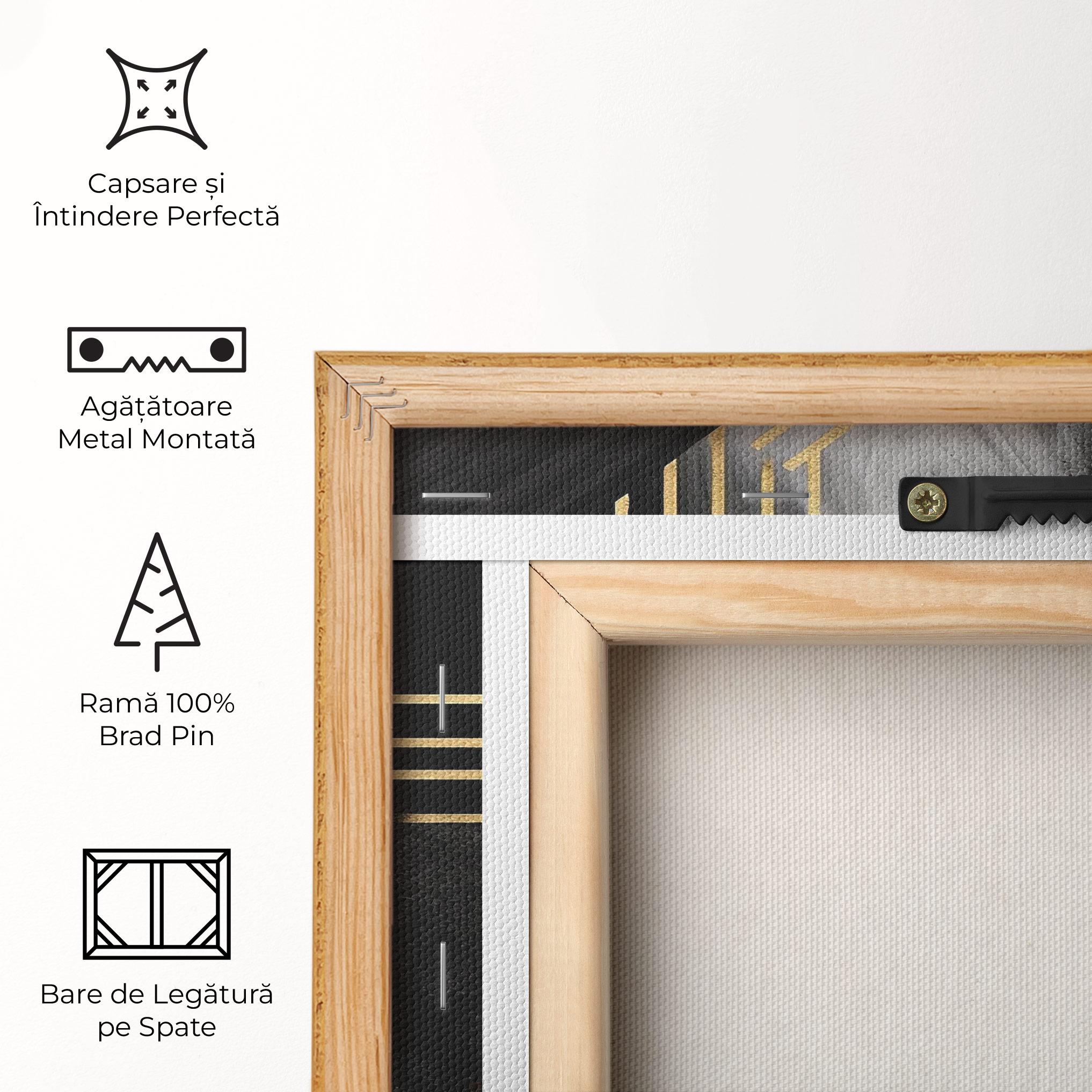 Tablou Canvas Gold Circle With Lines mockup 5