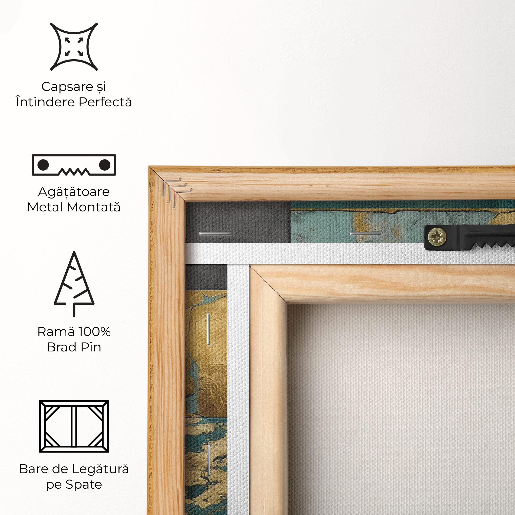 Tablou Canvas Golden Green Painting mockup 5