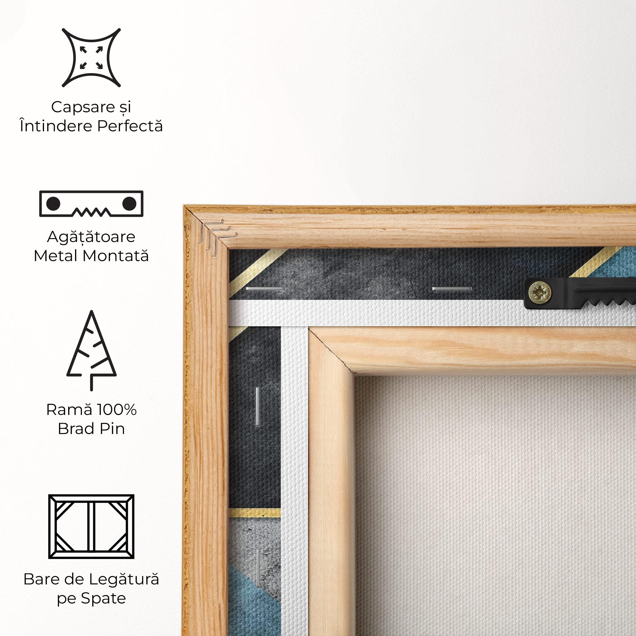 Tablou Canvas Grey With Blue Painting mockup 5