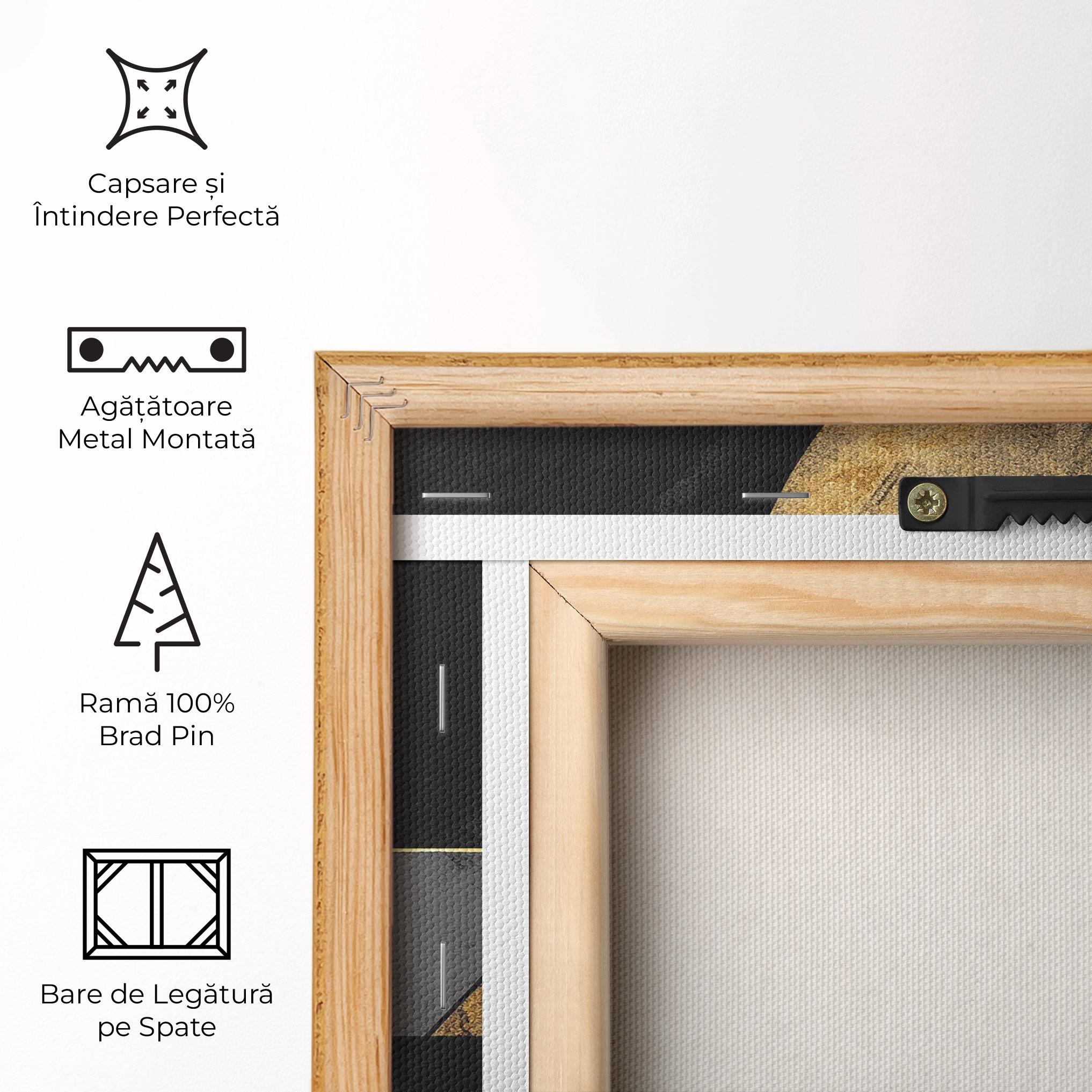 Tablou Canvas Grey With Gold Painting mockup 5