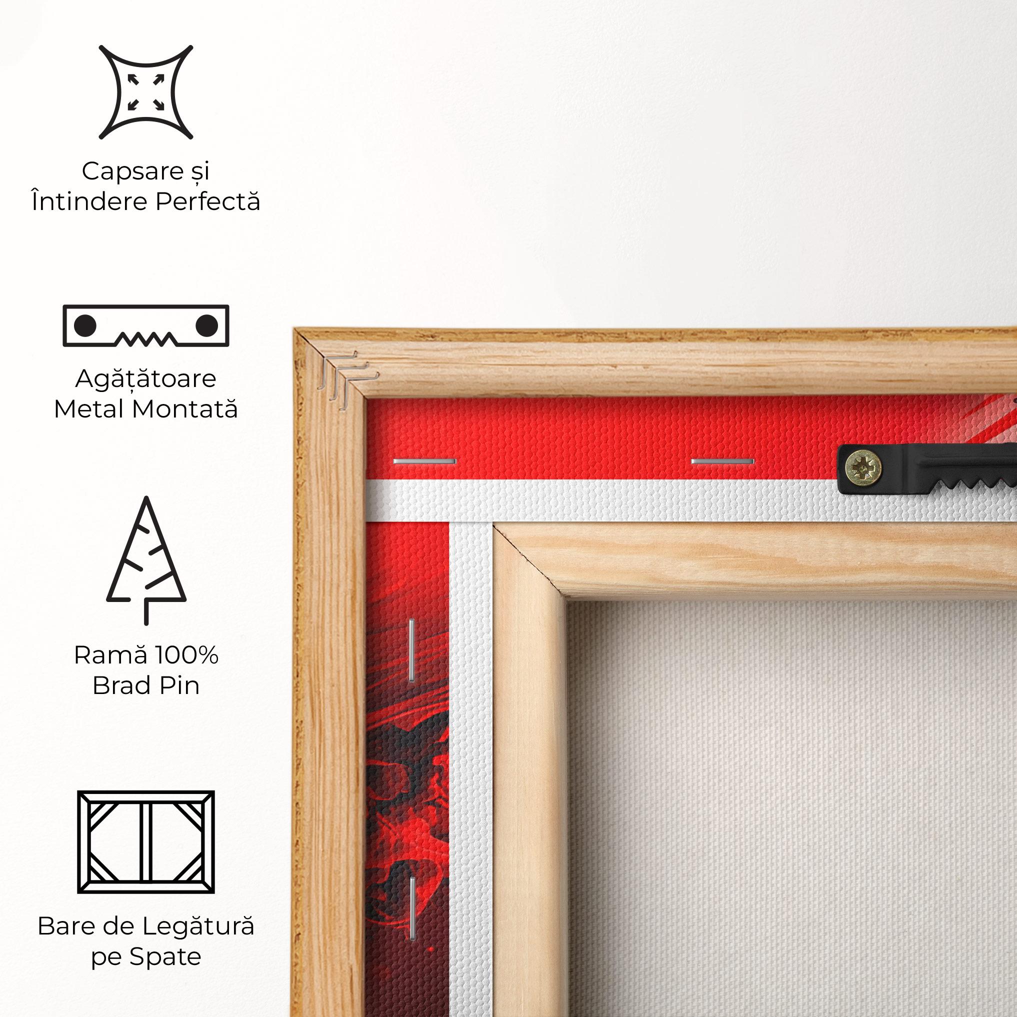 Tablou Canvas Smooth Red Color mockup 5