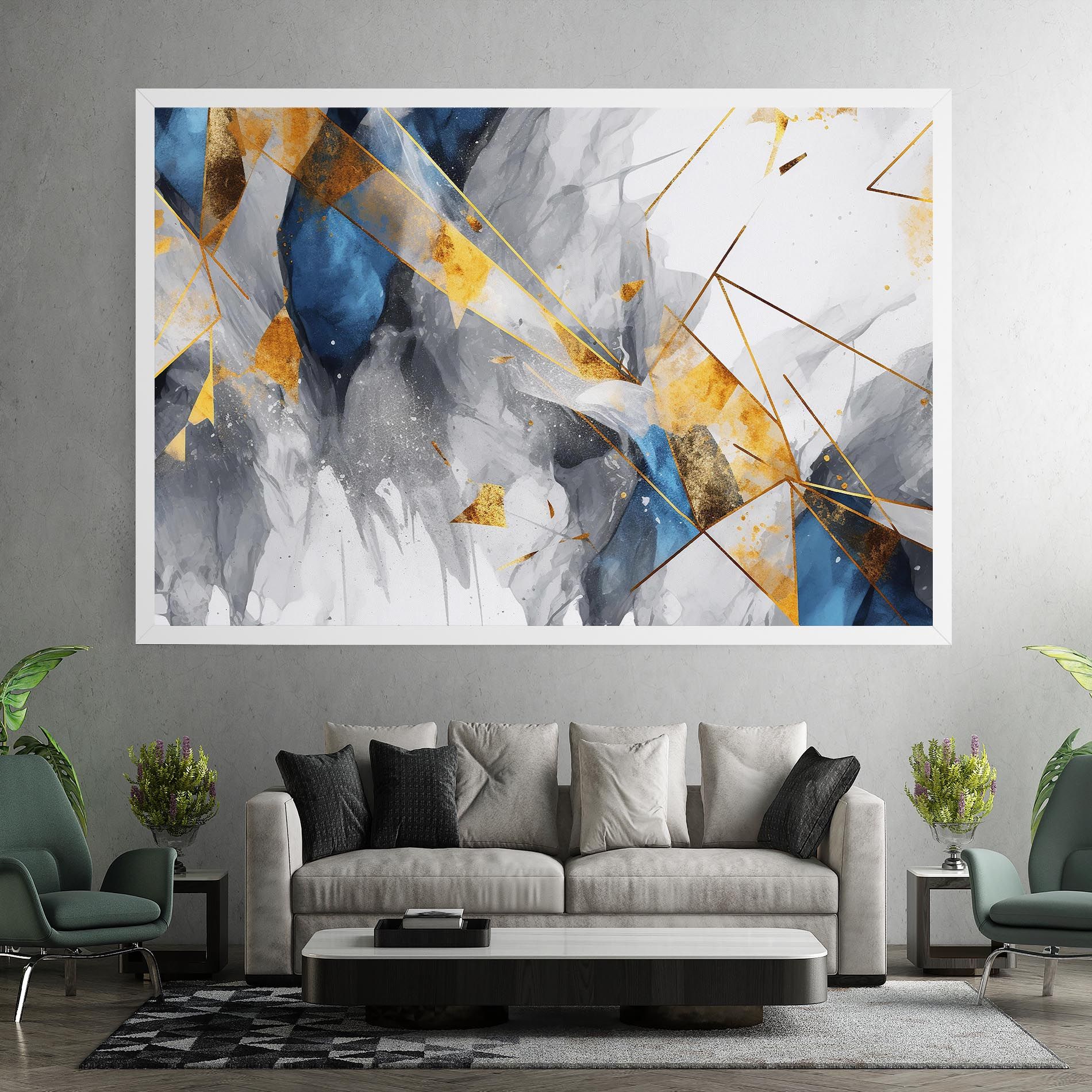 Abstract Gold Blue Pattern mockup 7