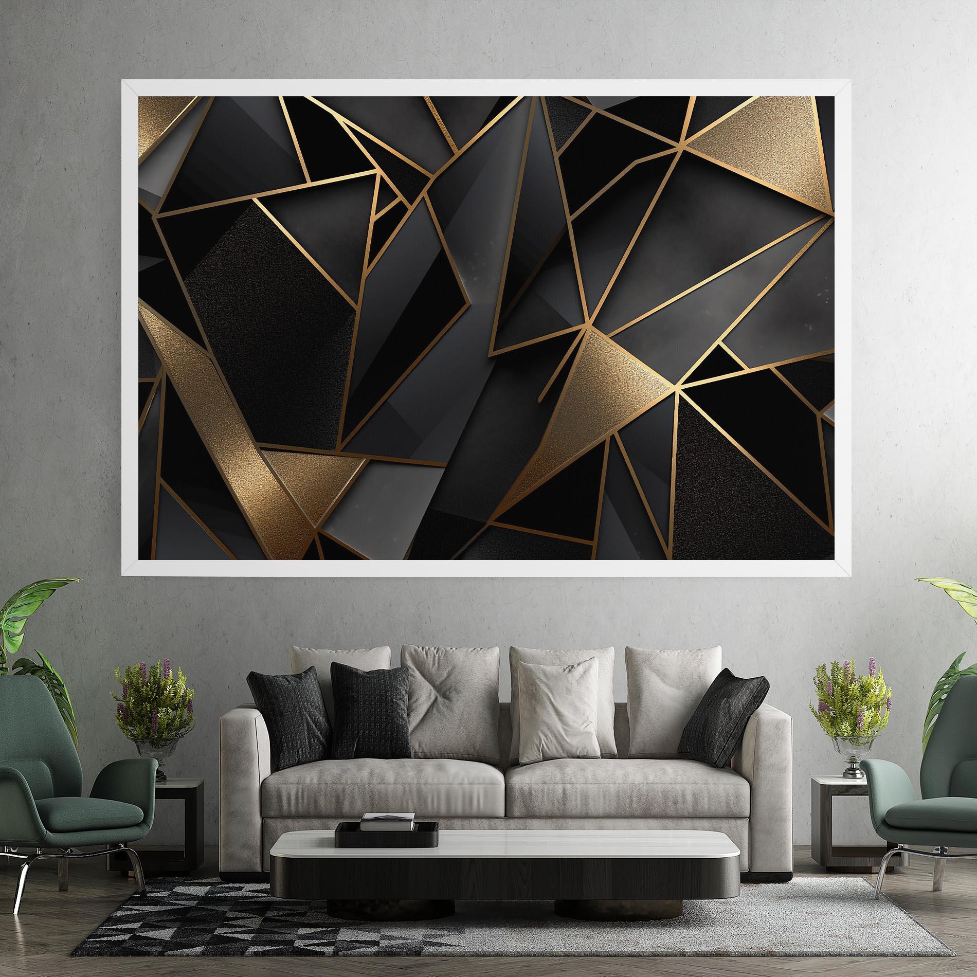 Tablou Canvas Abstract Golden Art mockup 7