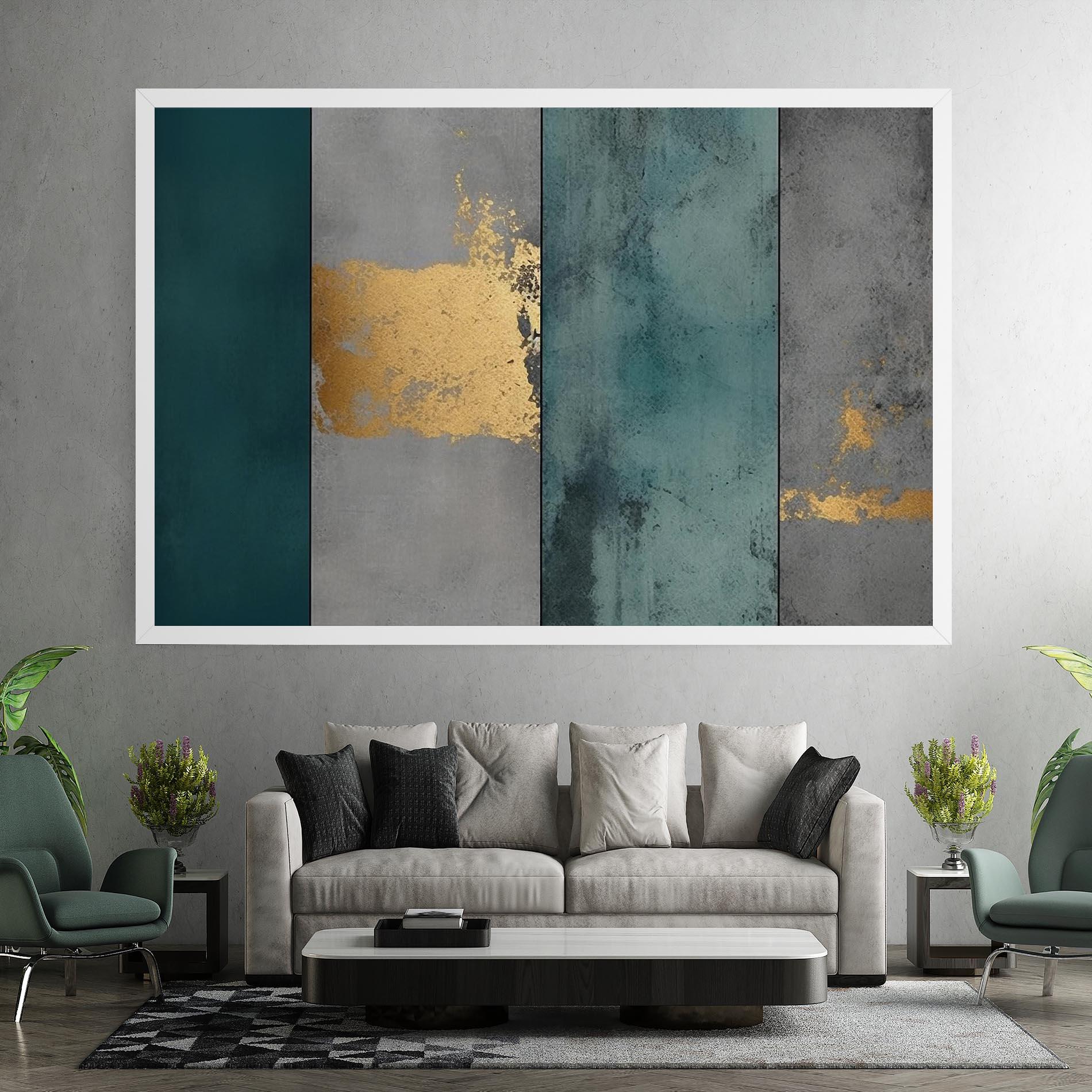 Tablou Canvas Green Colors With Gold mockup 7