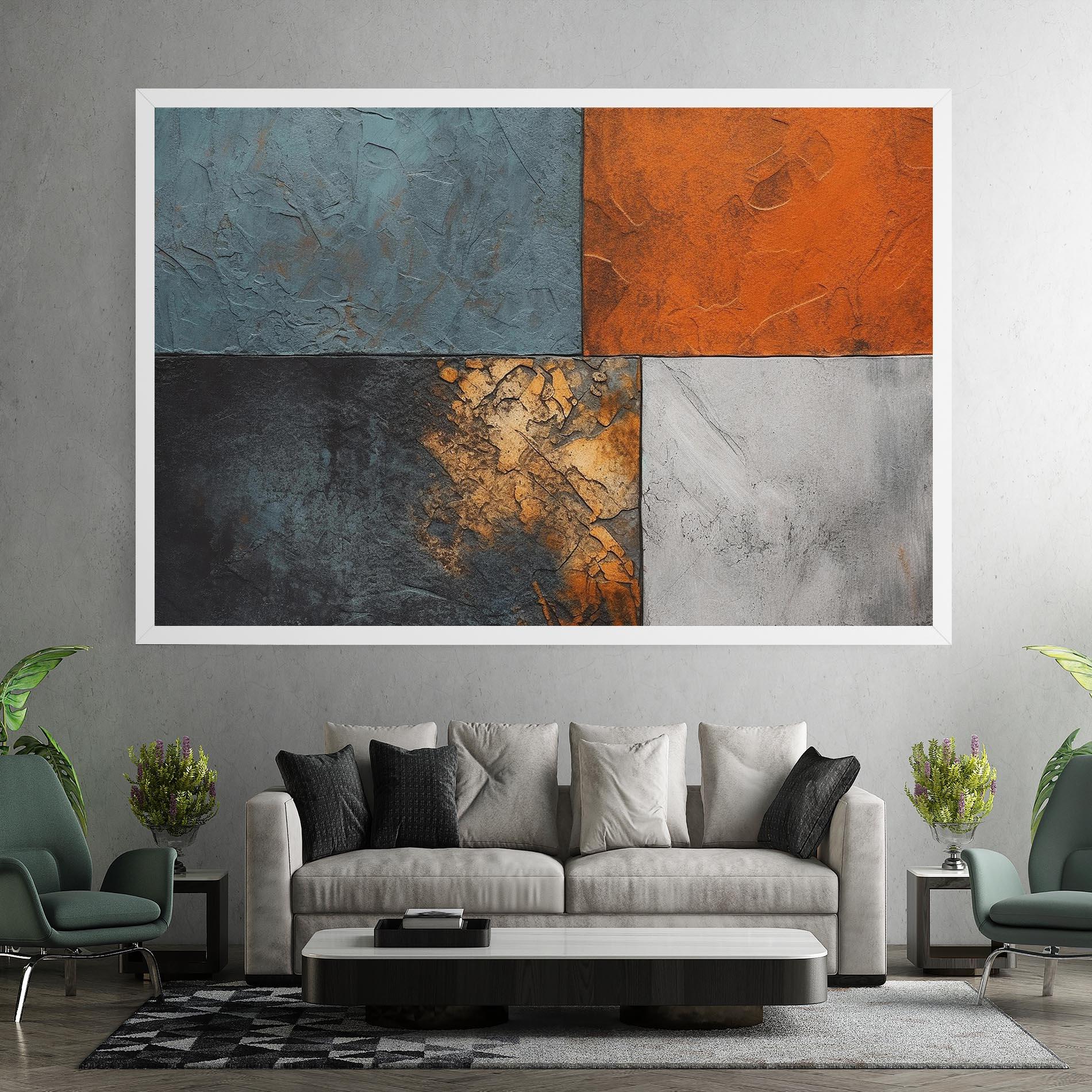 Tablou Canvas White Square With Gold mockup 7