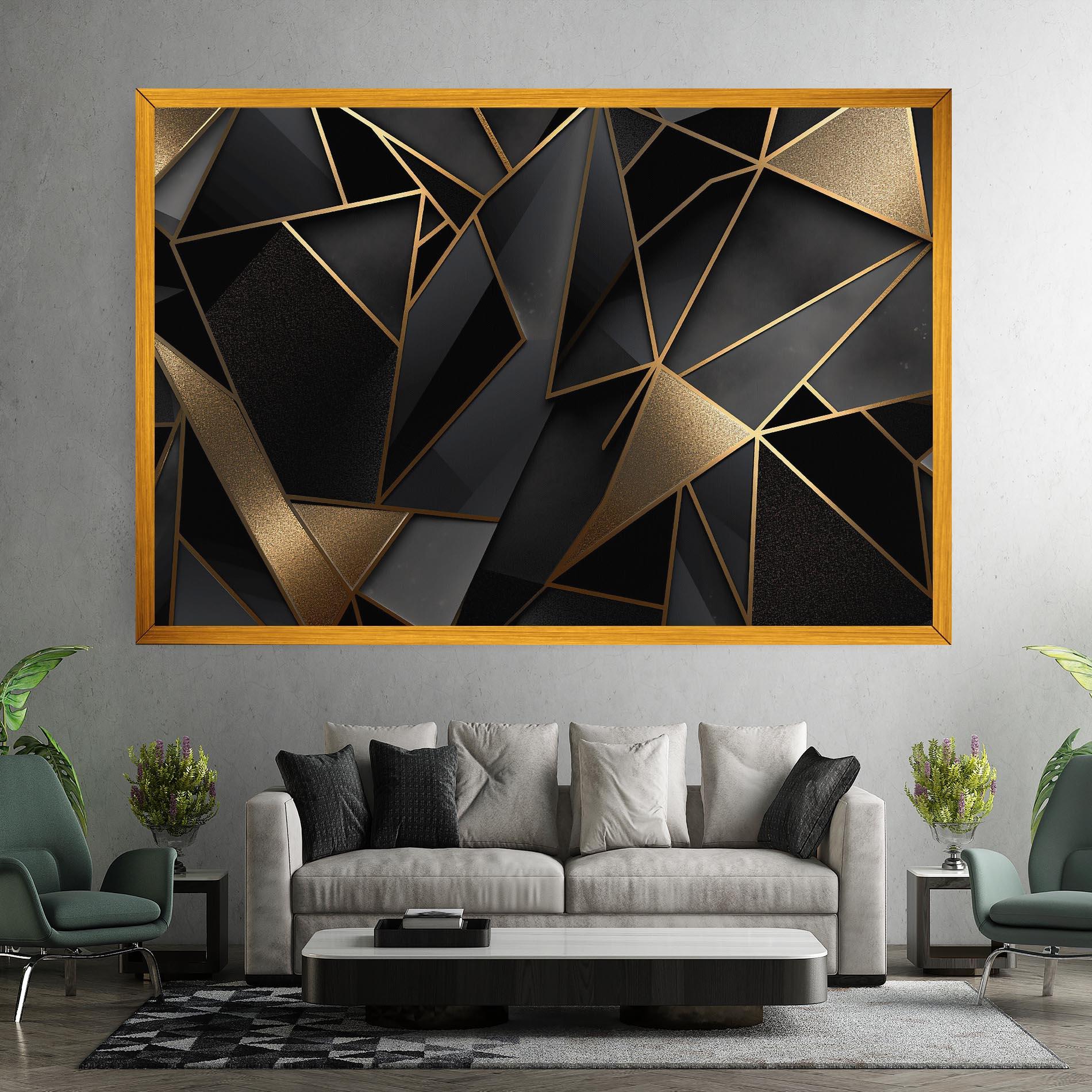 Tablou Canvas Abstract Golden Art mockup 7