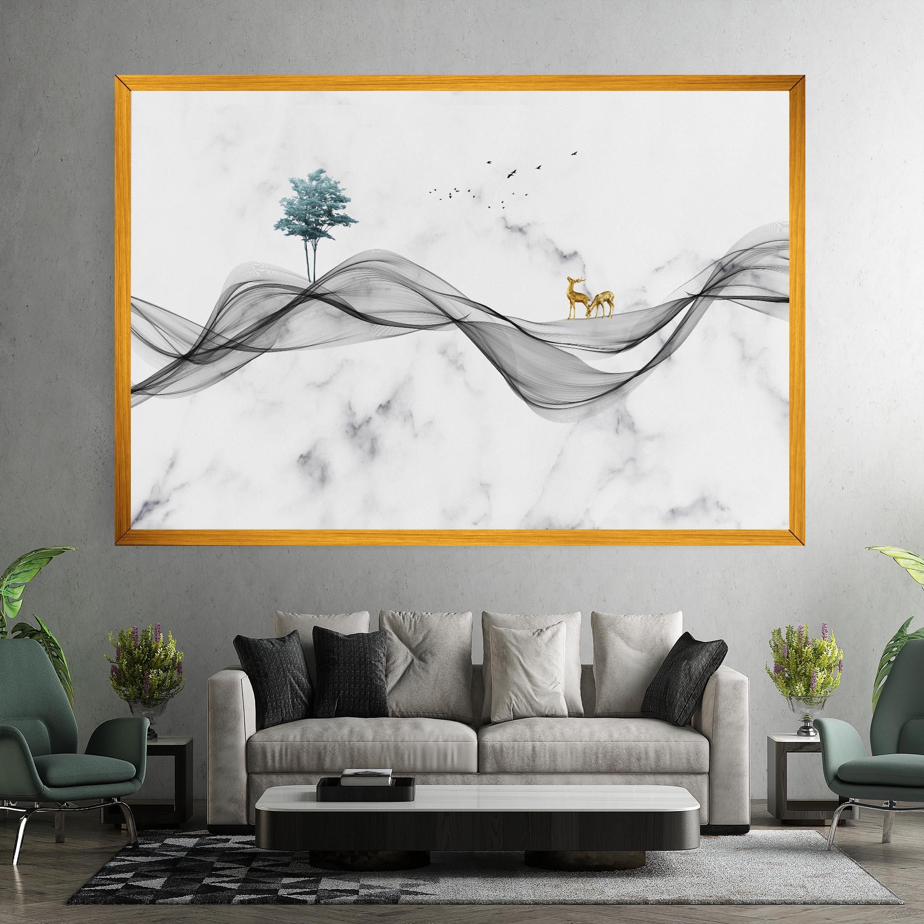Tablou Canvas Abstract Golden Landscape 1 mockup 7