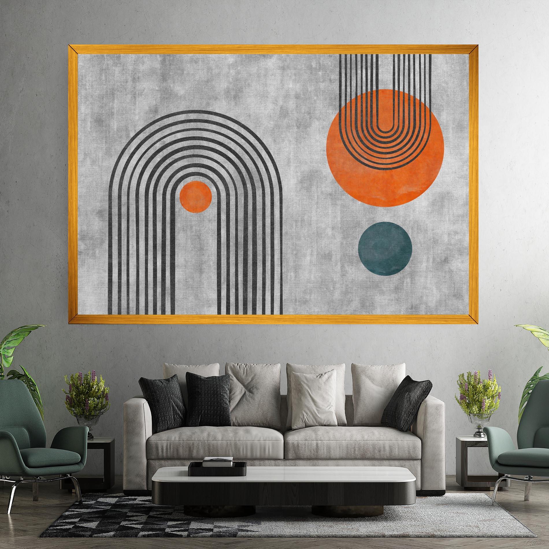 Tablou Canvas Abstract Orange Circles mockup 7