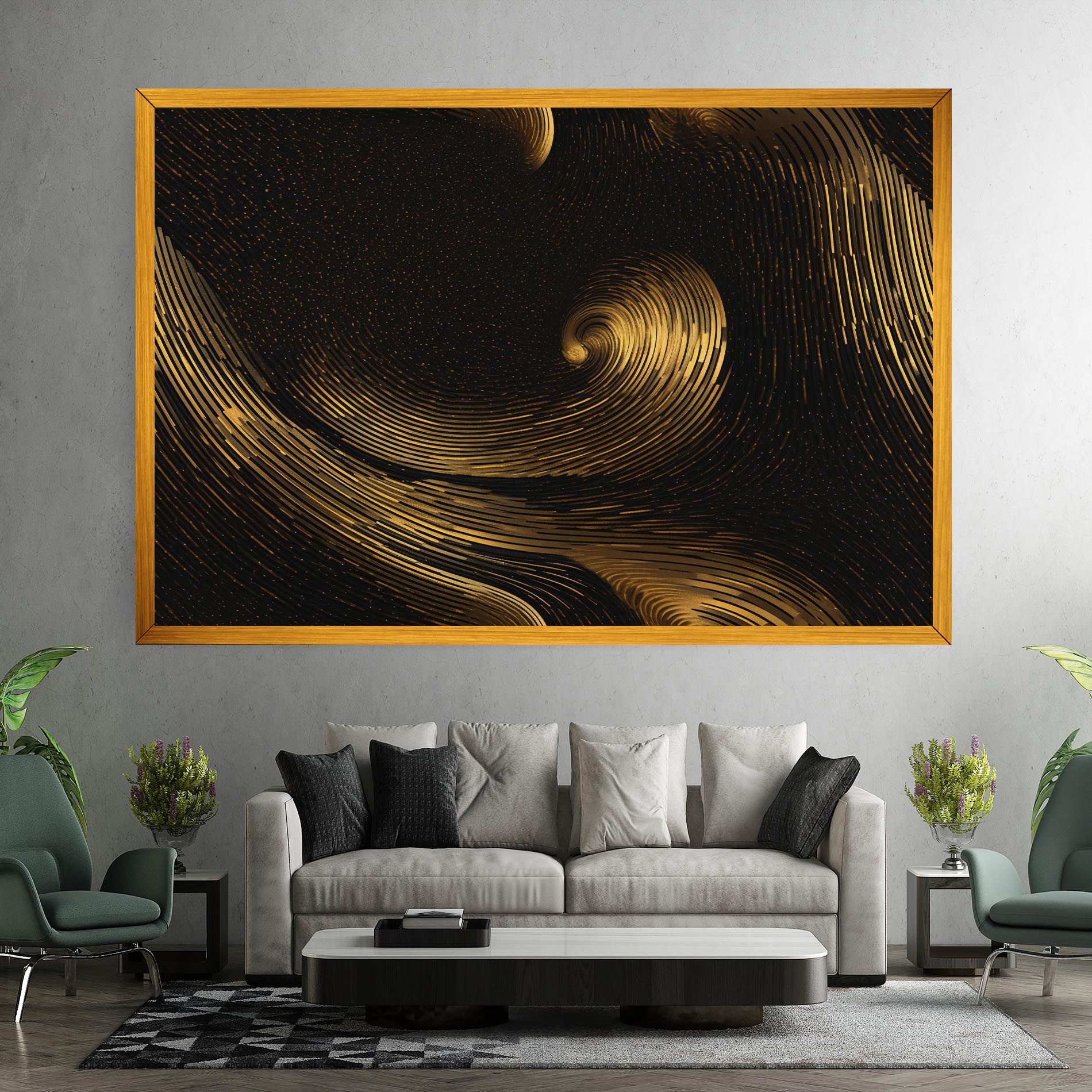 Black Painting With Gold mockup 7
