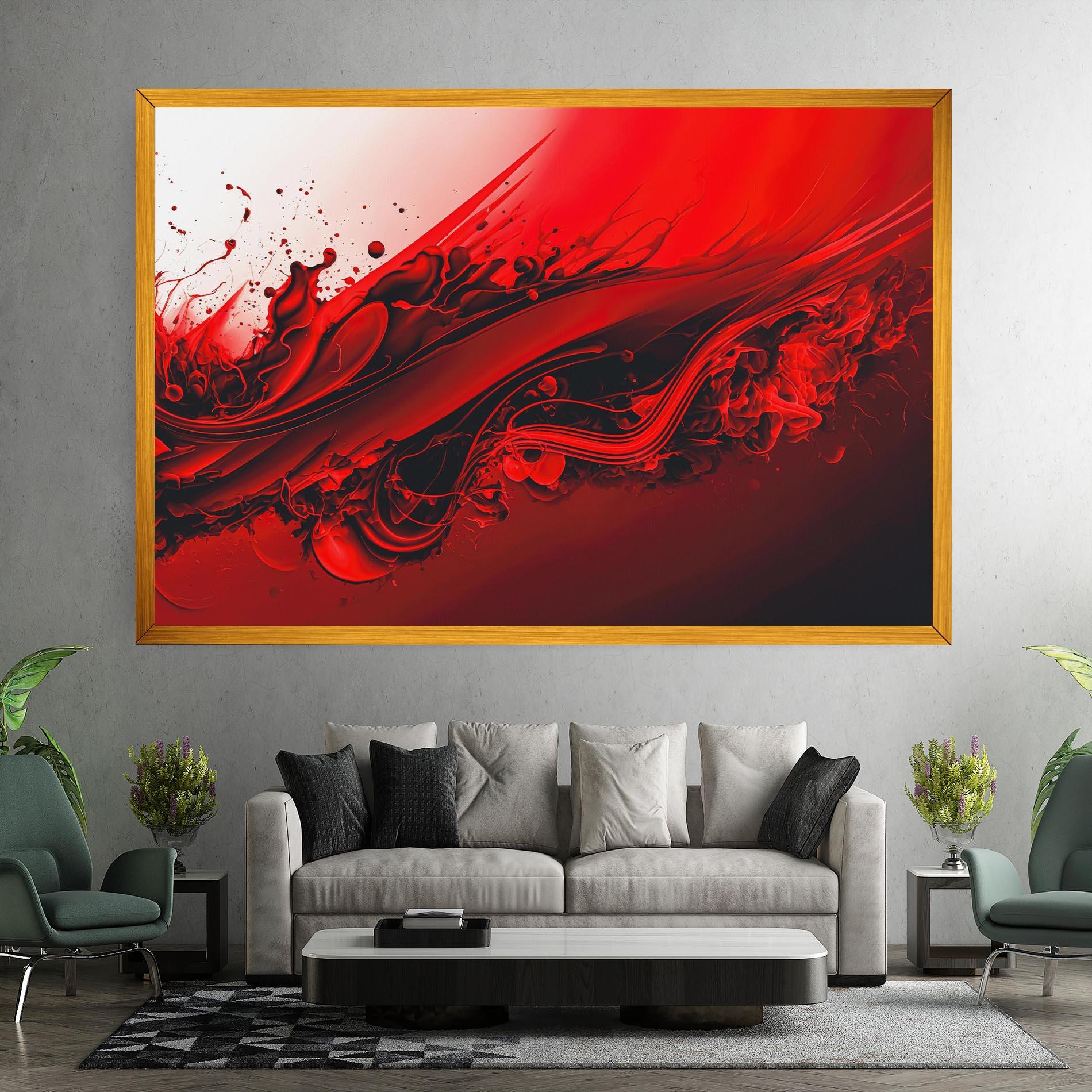 Tablou Canvas Smooth Red Color mockup 7