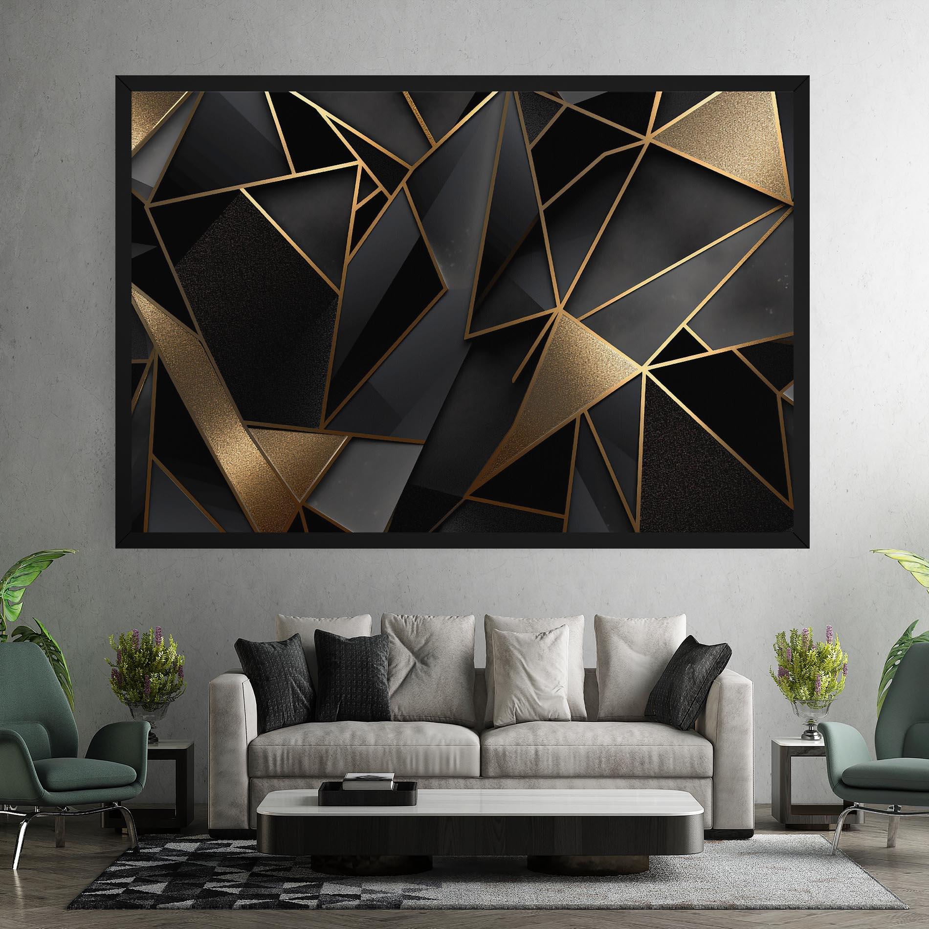 Tablou Canvas Abstract Golden Art mockup 7