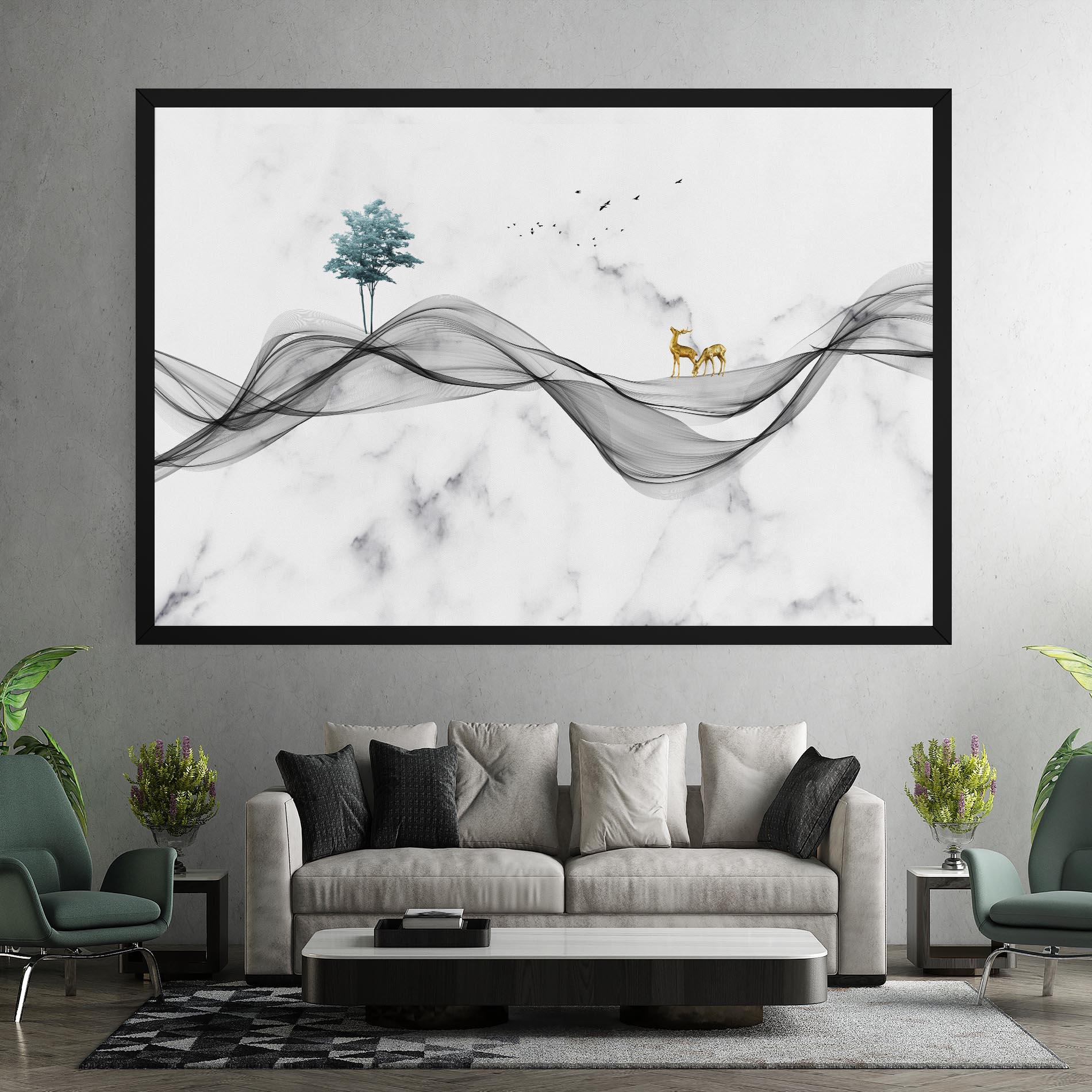 Tablou Canvas Abstract Golden Landscape 1 mockup 7