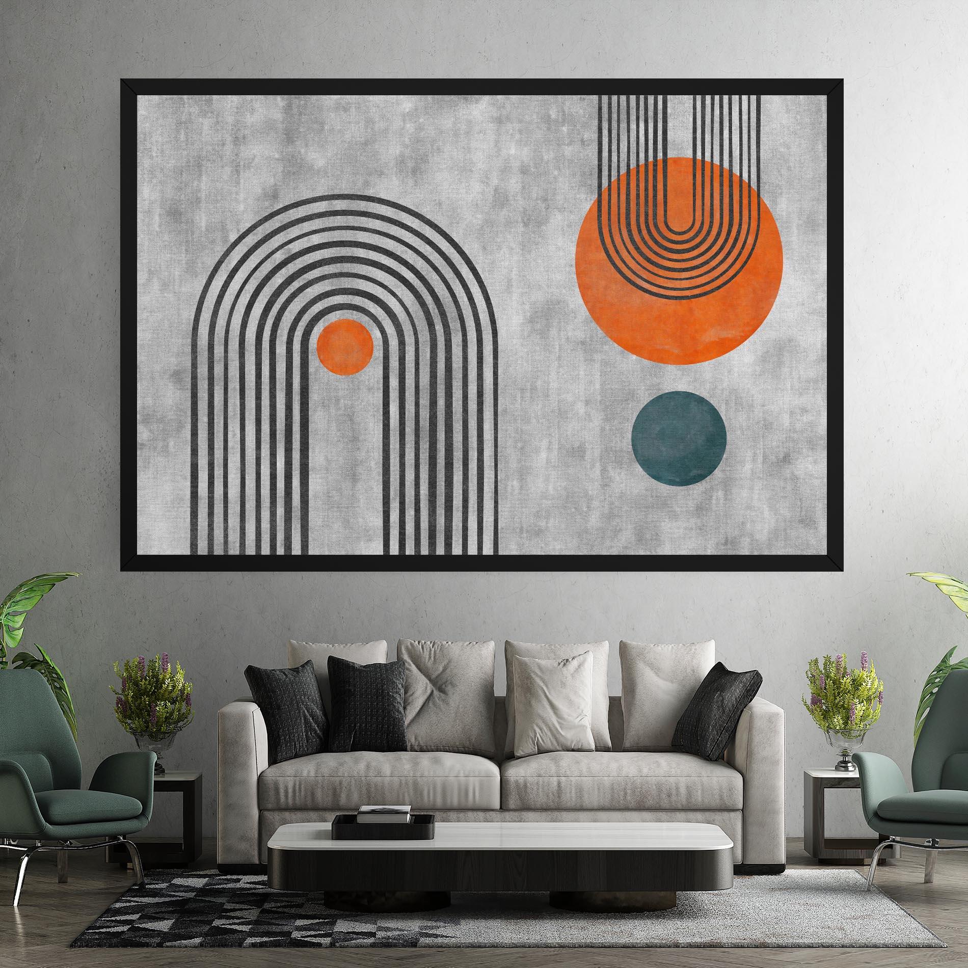 Tablou Canvas Abstract Orange Circles mockup 7
