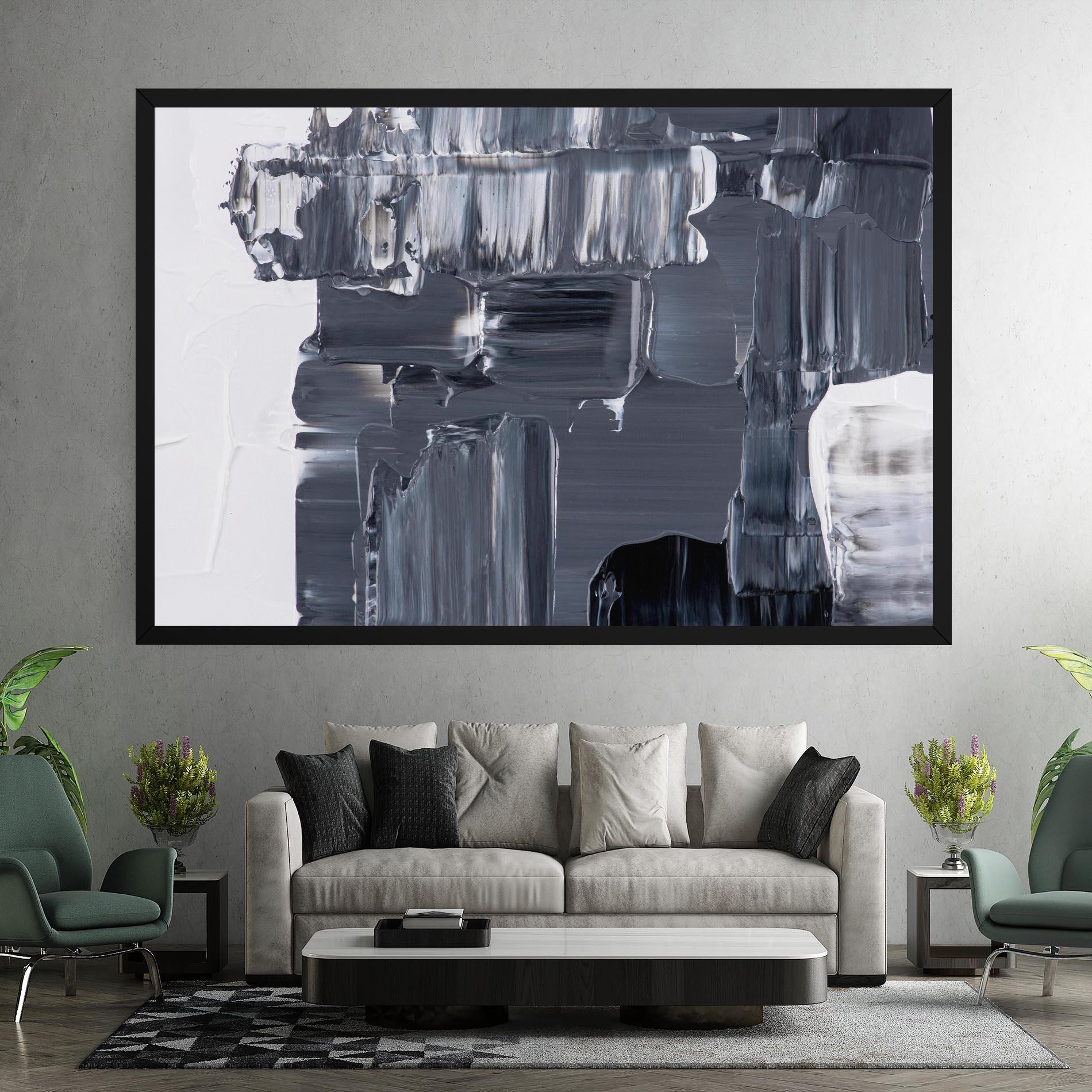 Tablou Canvas Black Acrylic Painting mockup 7