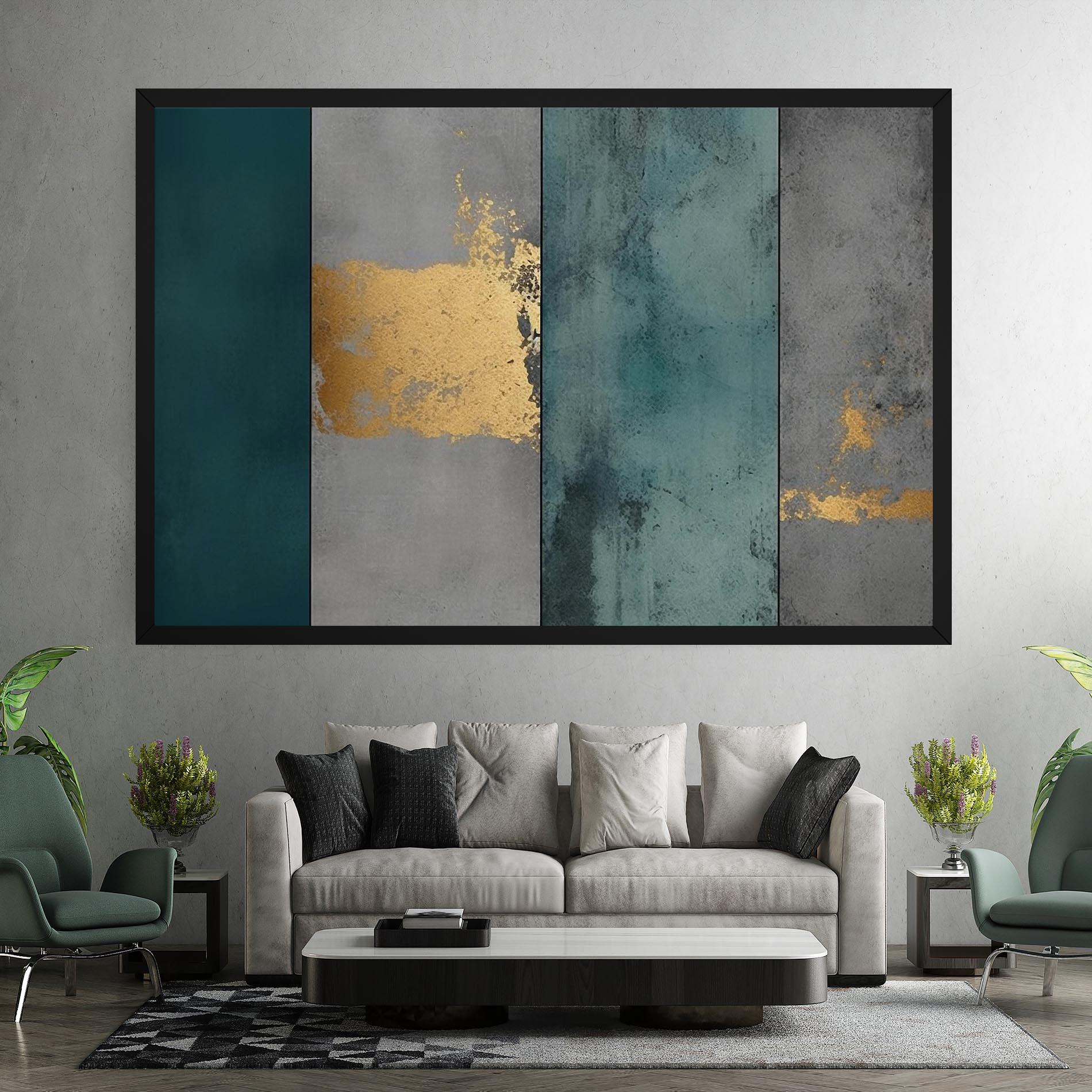 Tablou Canvas Green Colors With Gold mockup 7