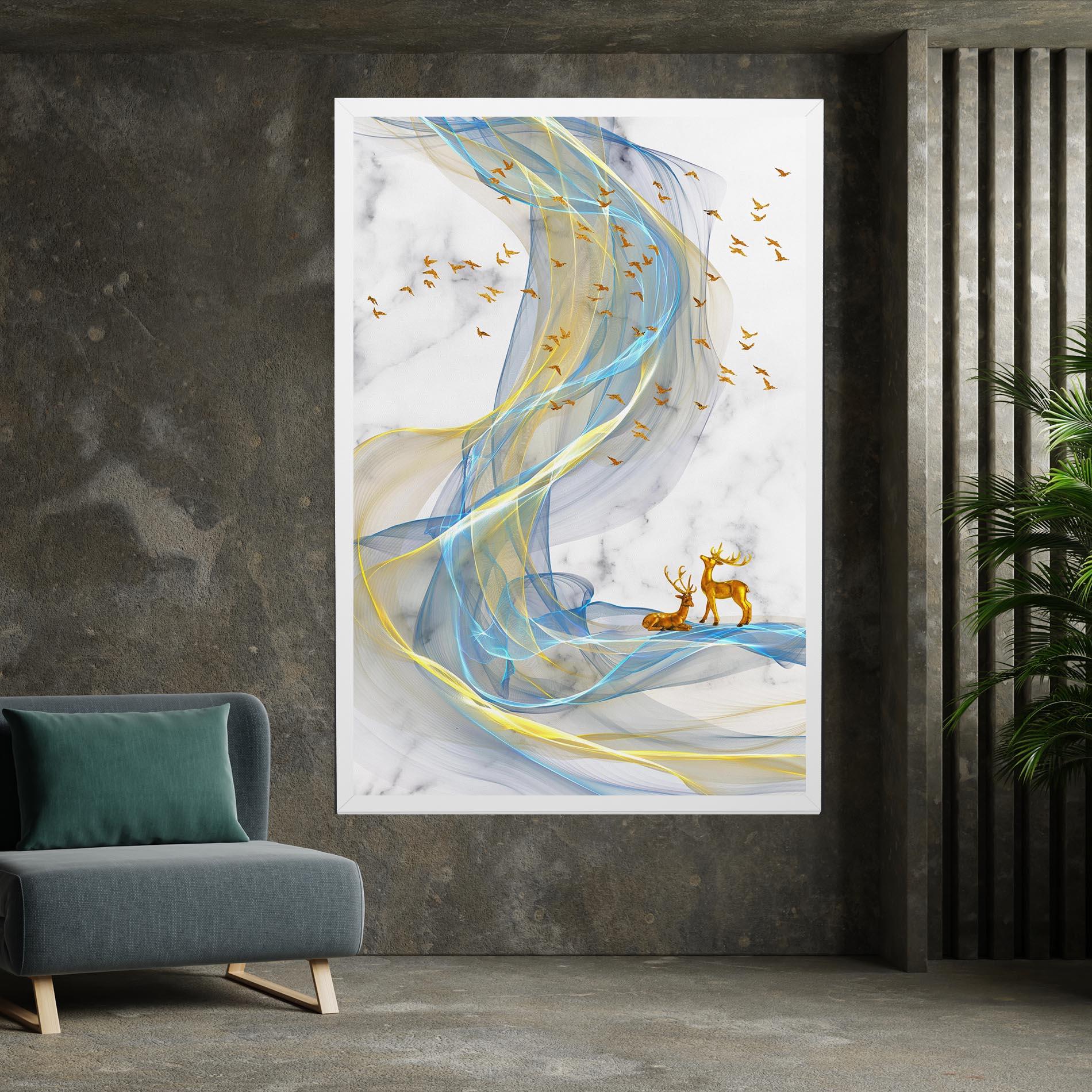 Tablou Canvas Abstract Golden Landscape 2 mockup 7