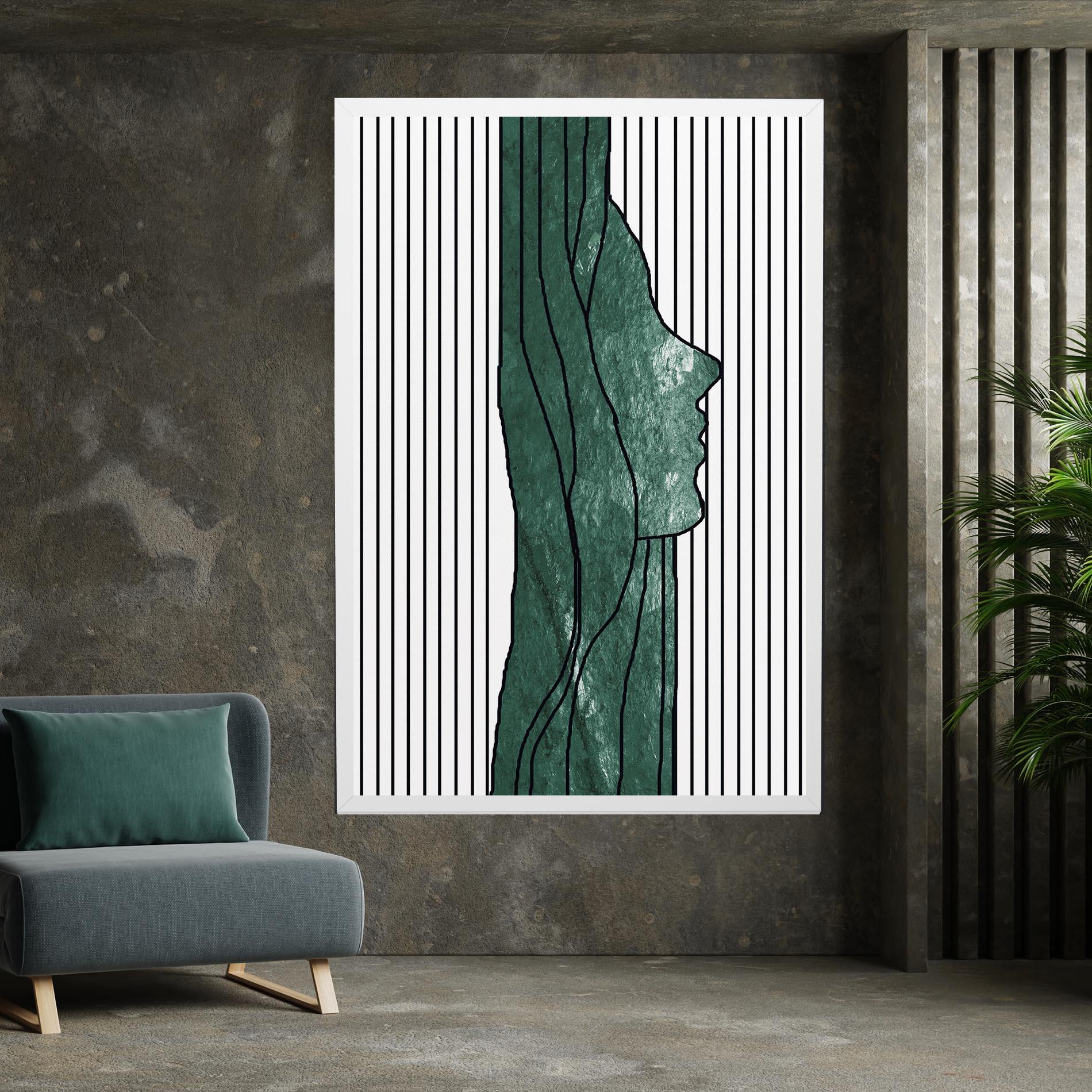 Tablou Canvas Abstract Green Face mockup 7