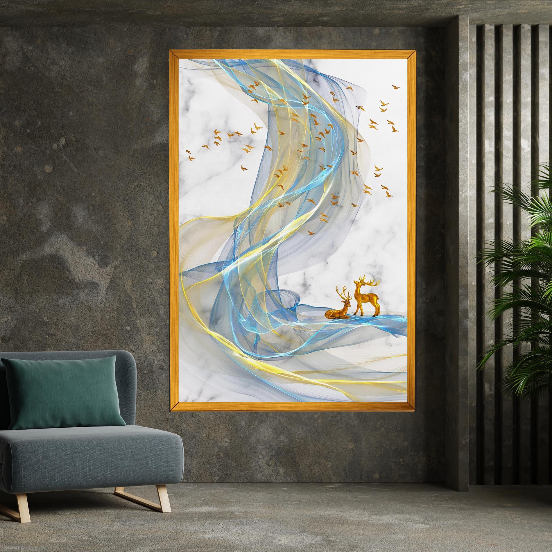 Tablou Canvas Abstract Golden Landscape 2 mockup 7