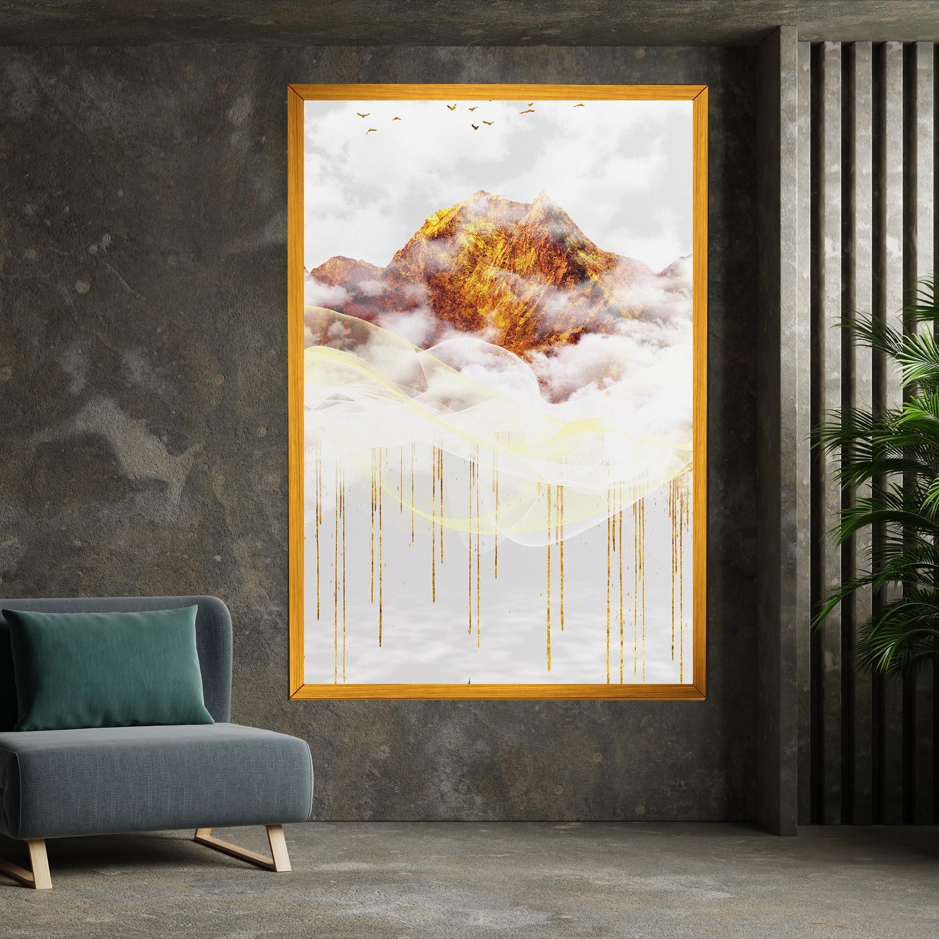 Tablou Canvas Abstract Golden Landscape 3 mockup 7