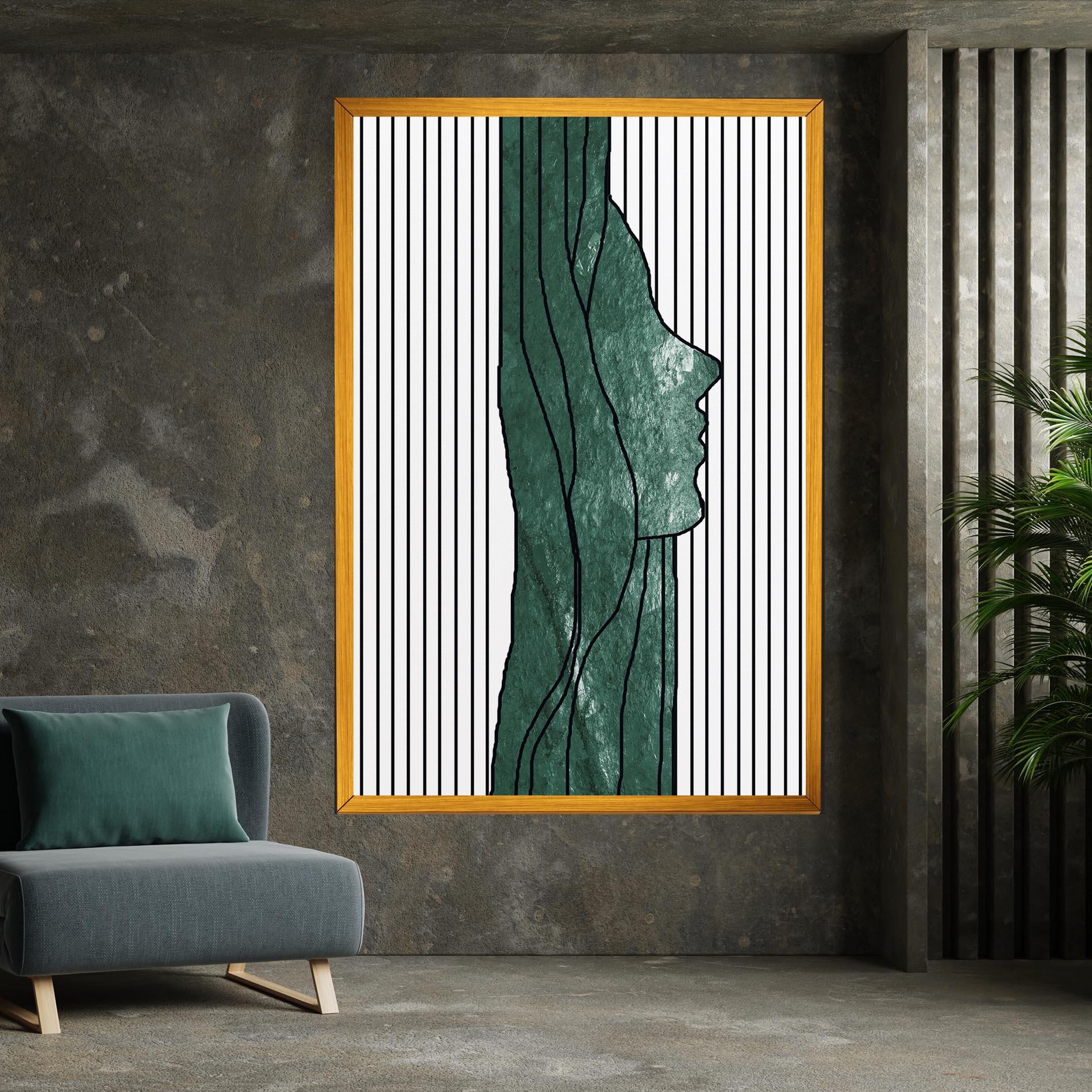 Tablou Canvas Abstract Green Face mockup 7