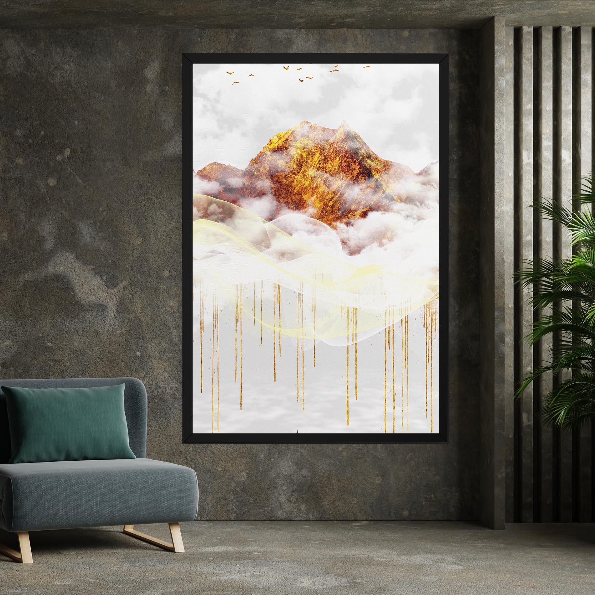 Tablou Canvas Abstract Golden Landscape 3 mockup 7