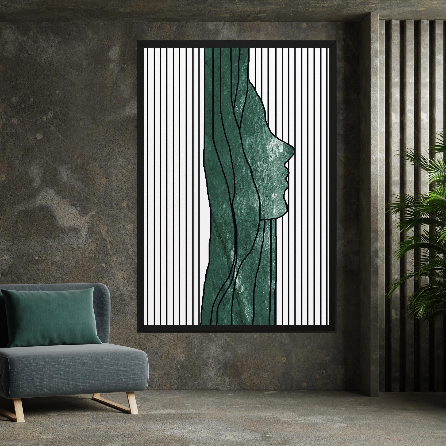 Tablou Canvas Abstract Green Face mockup 7
