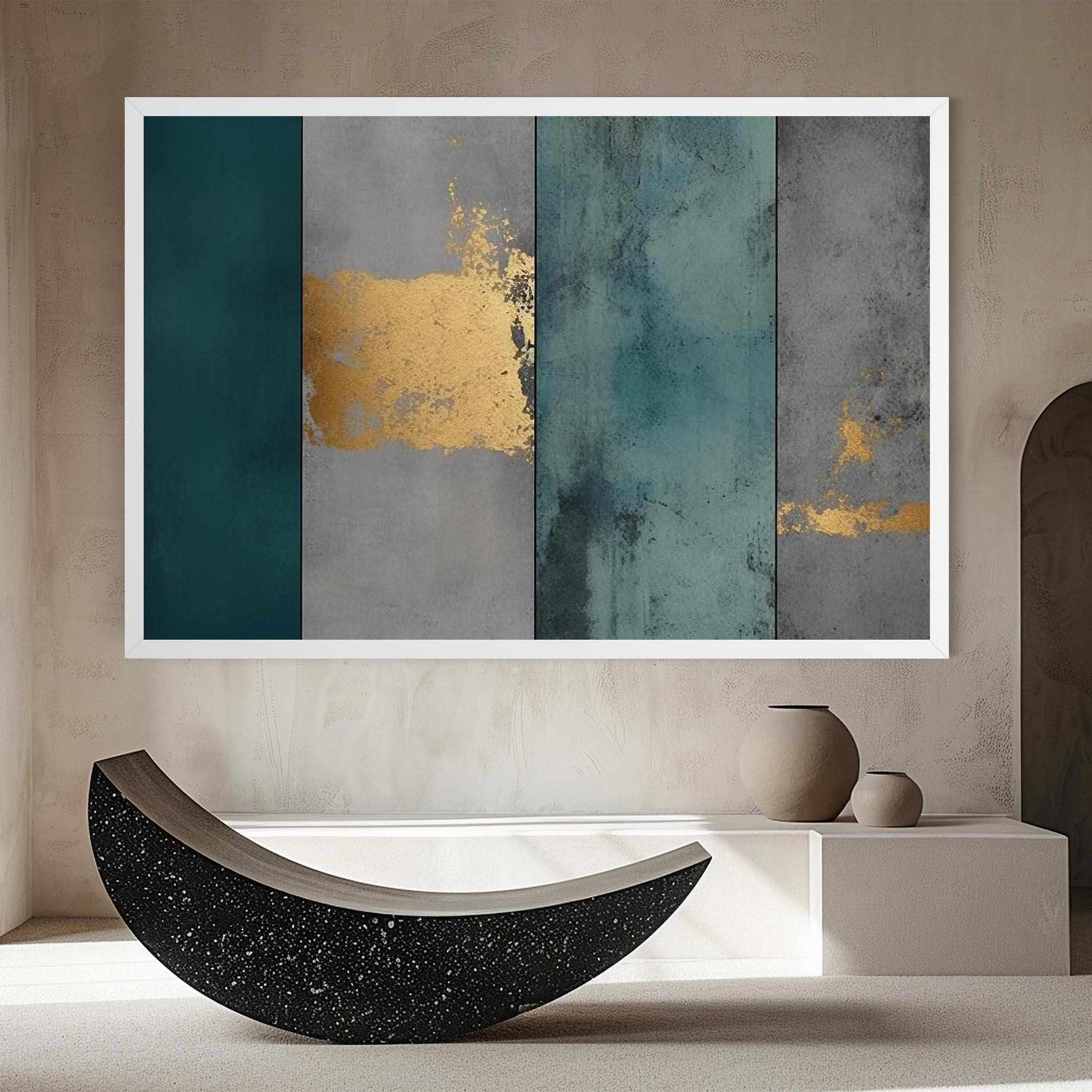 Tablou Canvas Green Colors With Gold mockup 8