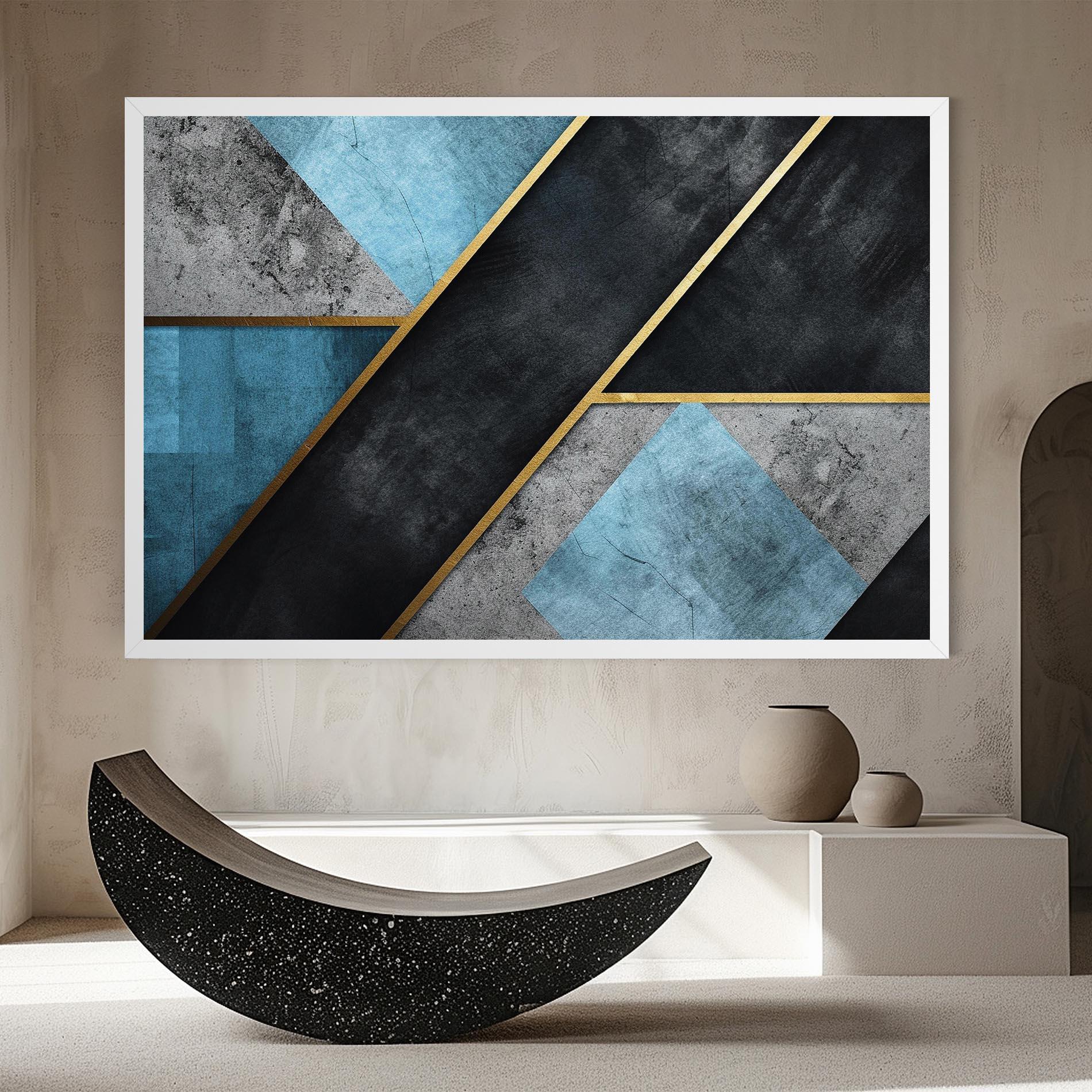 Tablou Canvas Grey With Blue Painting mockup 8